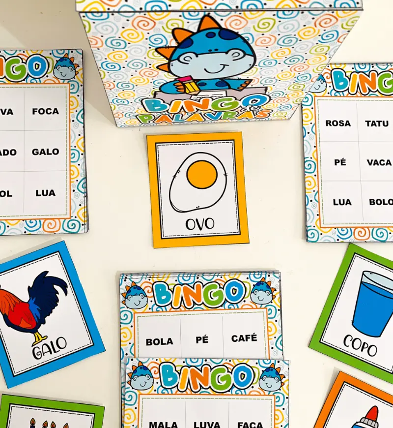 Bingo de Palavras para Alfabetização em PDF — amostra 3: Como usar o bingo em sala de aula