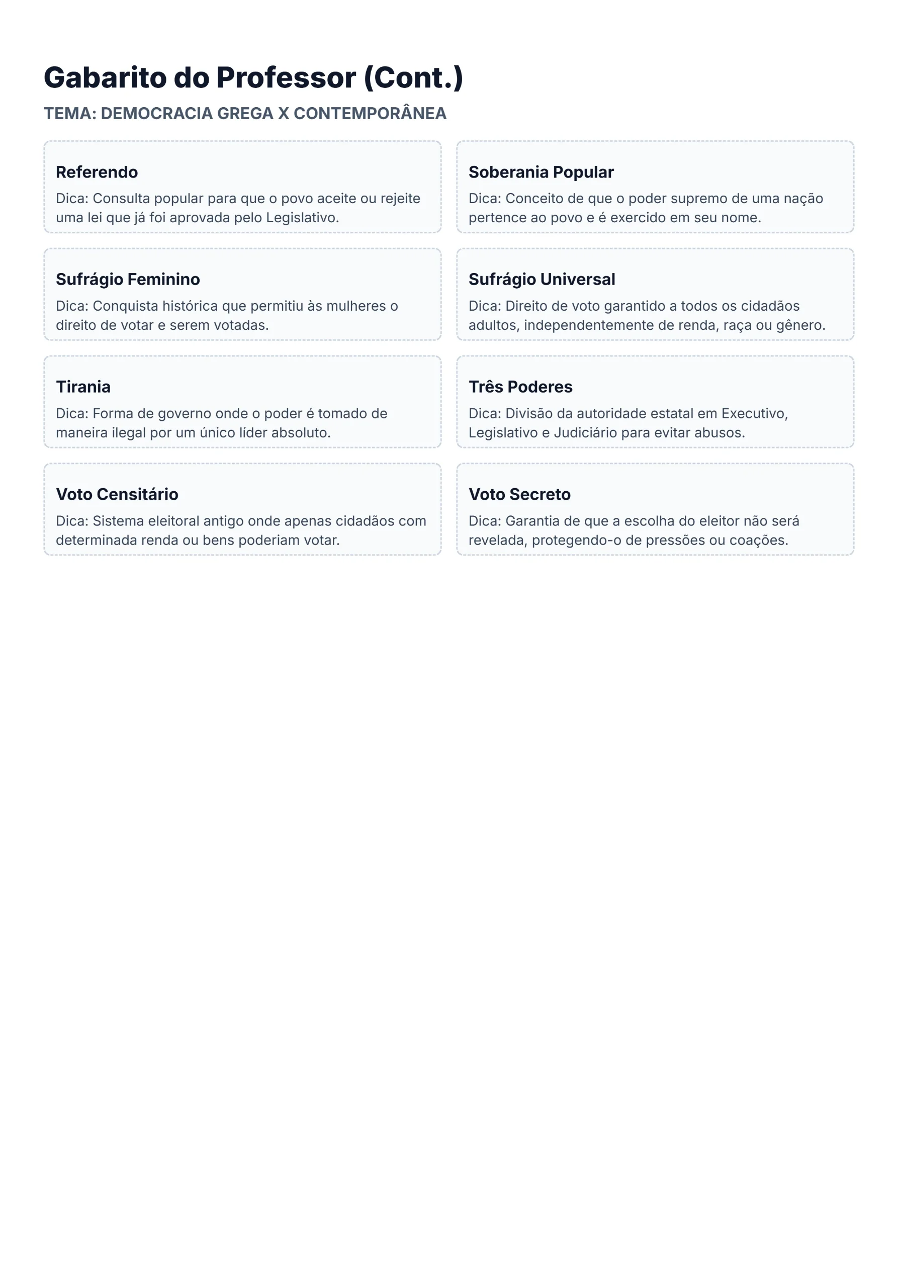 Bingo Democracia e Cidadania: Grécia x Atualidade — amostra 3: Bingo com 40 cartelas comparando a democracia ateniense e a… Bingo Democracia e Cidadania: Grécia x Atualidade — amostra 3: Bingo com 40 cartelas comparando a democracia ateniense e a…