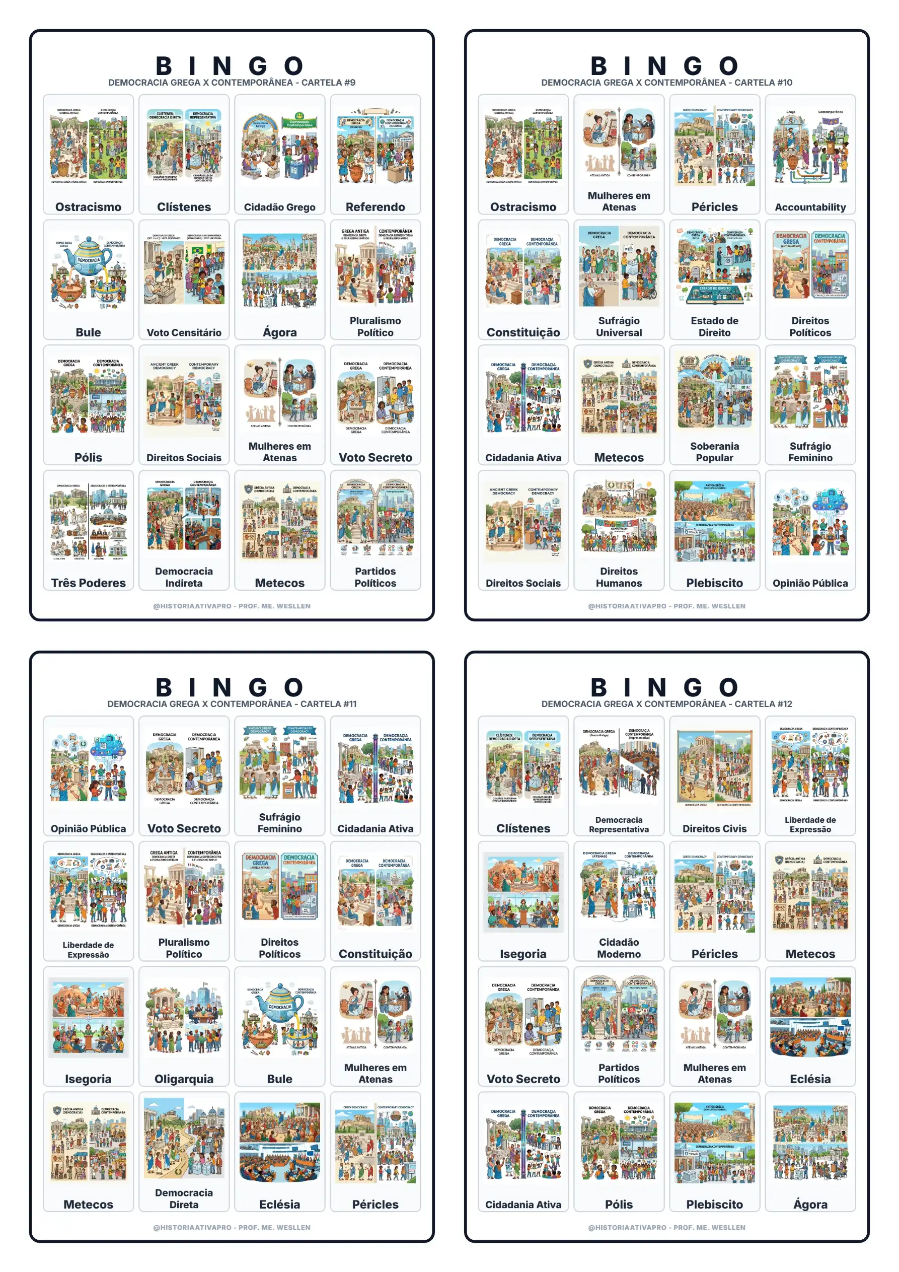 Bingo Democracia e Cidadania: Grécia x Atualidade — amostra 5: Bingo com 40 cartelas comparando a democracia ateniense e a… Bingo Democracia e Cidadania: Grécia x Atualidade — amostra 5: Bingo com 40 cartelas comparando a democracia ateniense e a…