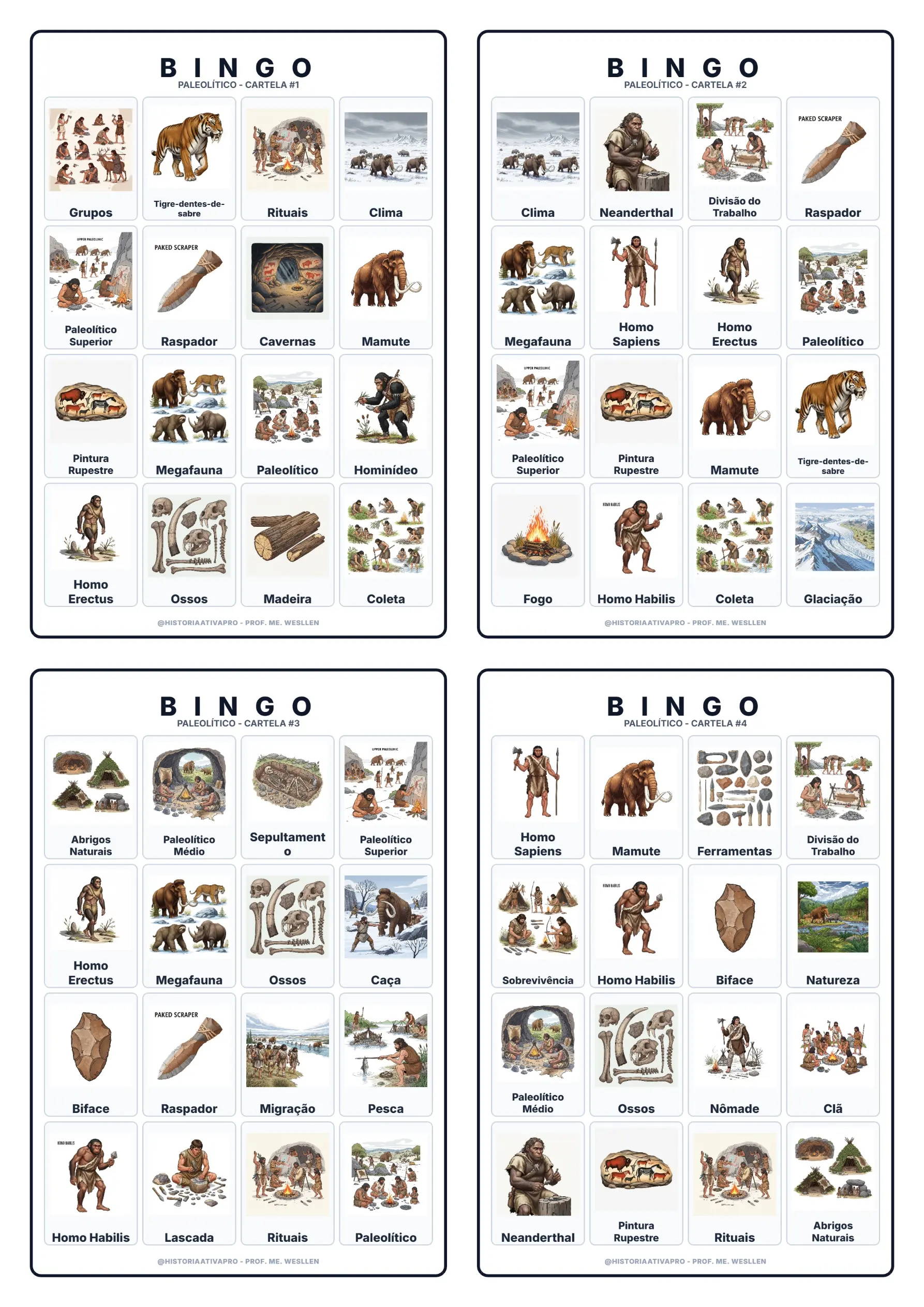 Bingo didático de História: Paleolítico - 6º Ano — capa do material