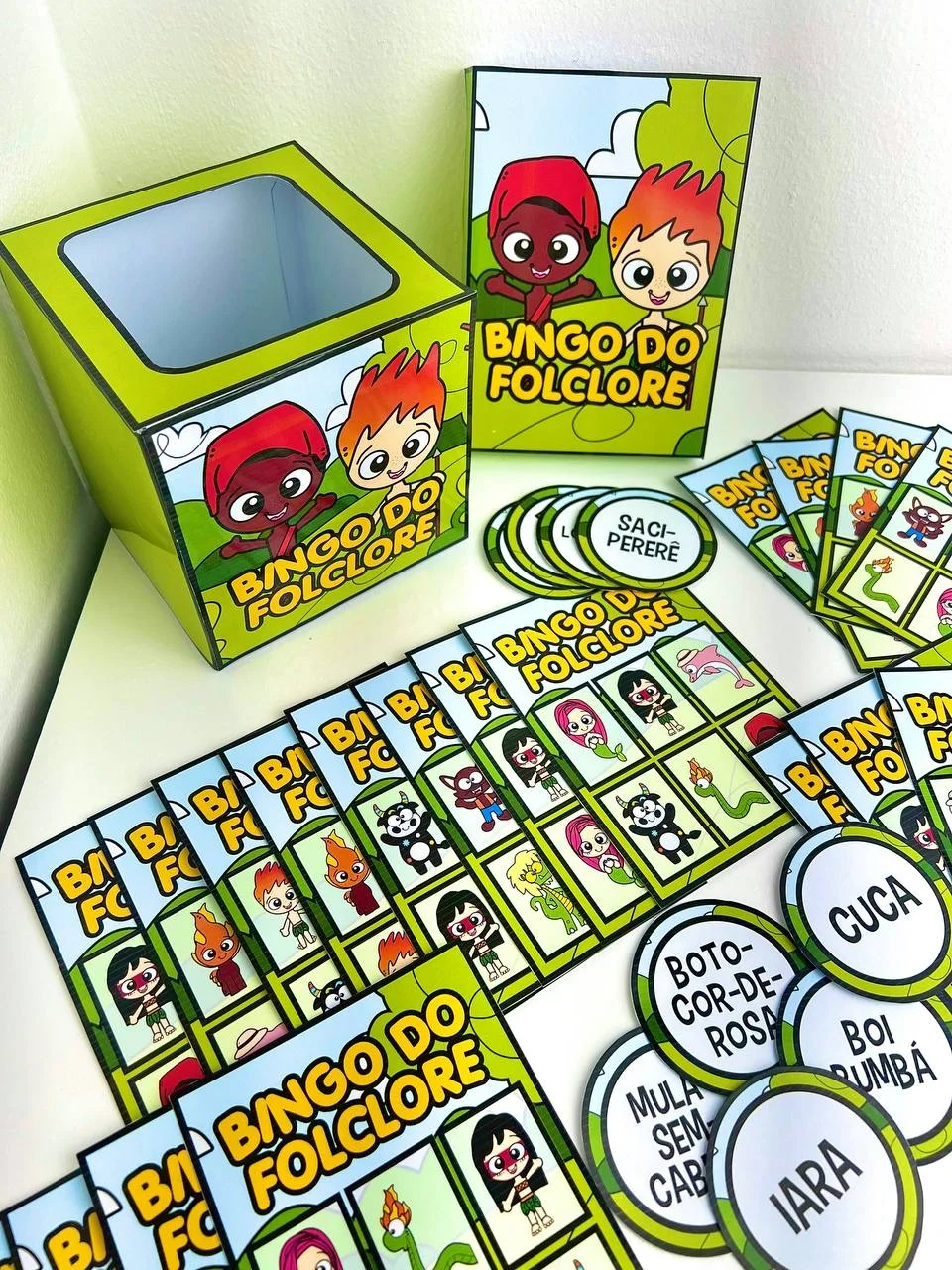 Bingo do folclore brasileiro – PDF para Imprimir — amostra 1: O que vem no material