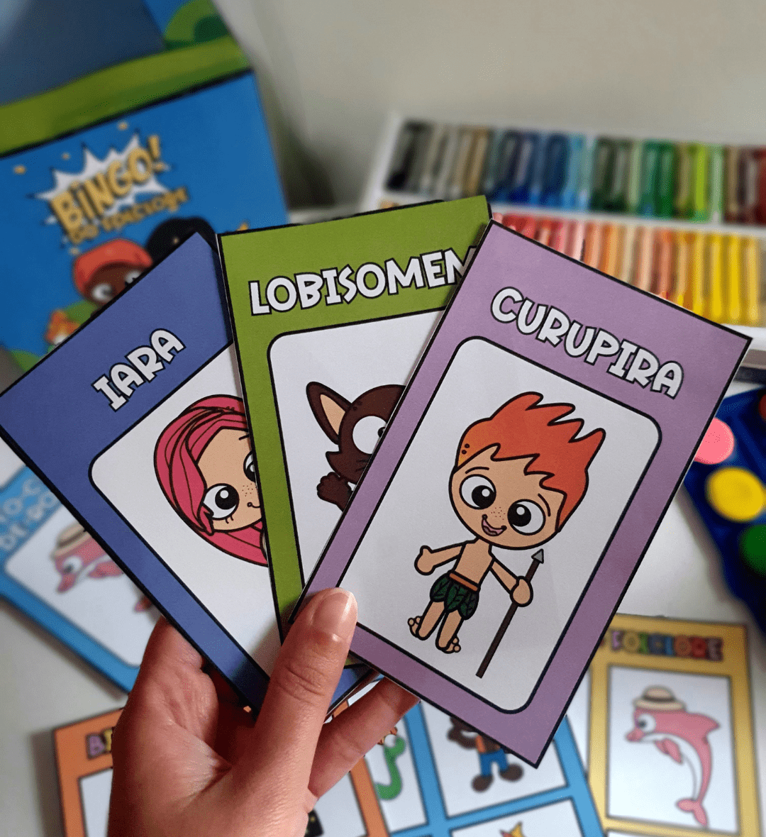 Bingo do Folclore em PDF: 36 Cartelas para Imprimir — amostra 1: Bingo do Folclore: aprender brincando com a turma