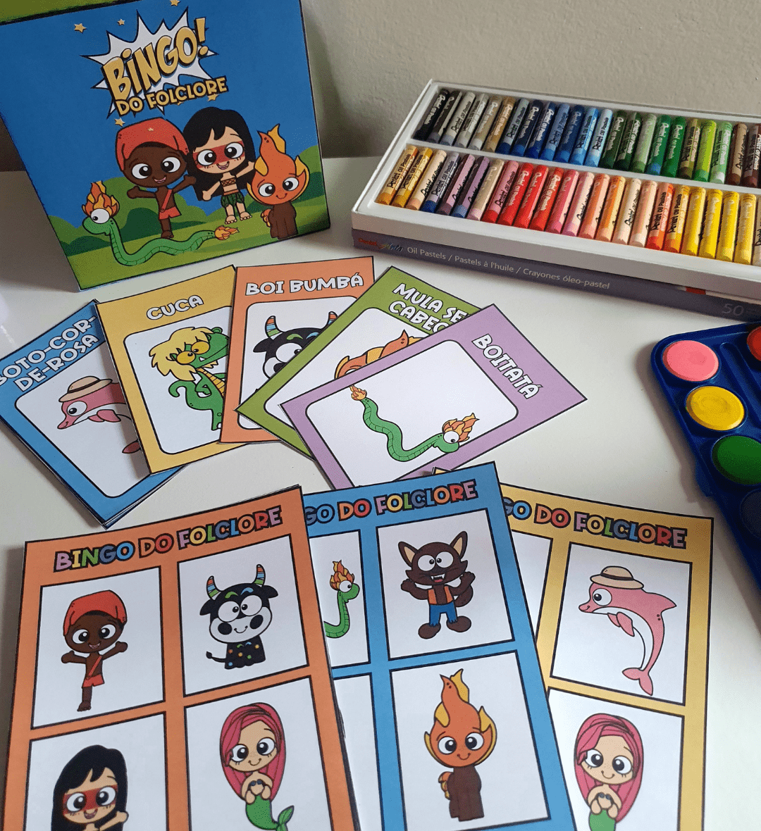 Bingo do Folclore em PDF: 36 Cartelas para Imprimir — amostra 6: Explore personagens do folclore com um bingo em PDF para…
