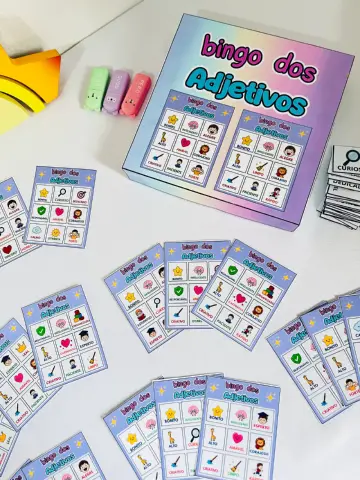 BINGO DOS ADJETIVOS – JOGO DE LÍNGUA PORTUGUESA — amostra 1: 📚 O QUE VEM NO MATERIAL?