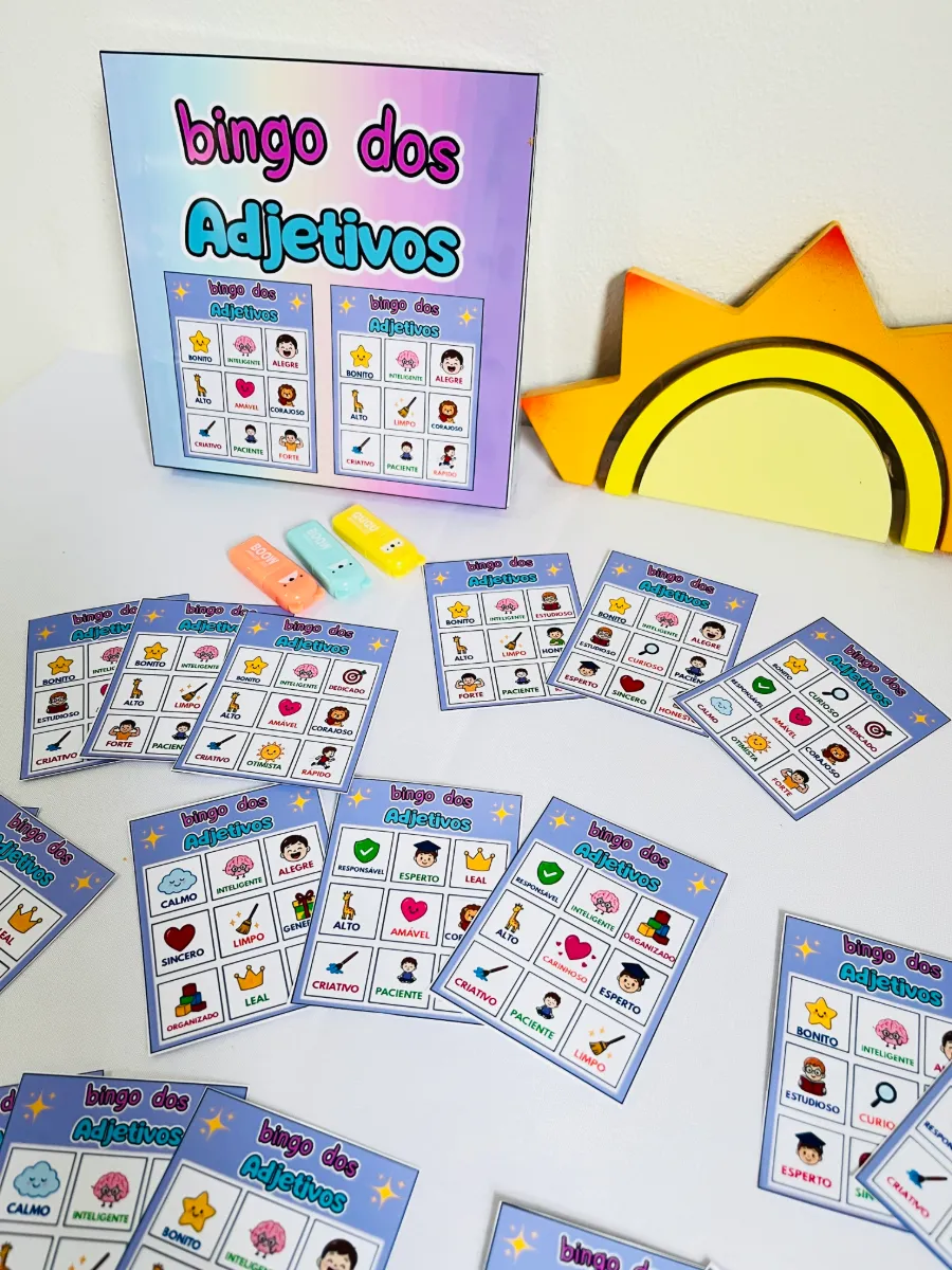 Bingo dos Adjetivos: Recurso Pedagógico: Ensino Fundamental — amostra 3: O Bingo dos Adjetivos é um jogo pedagógico pensado…