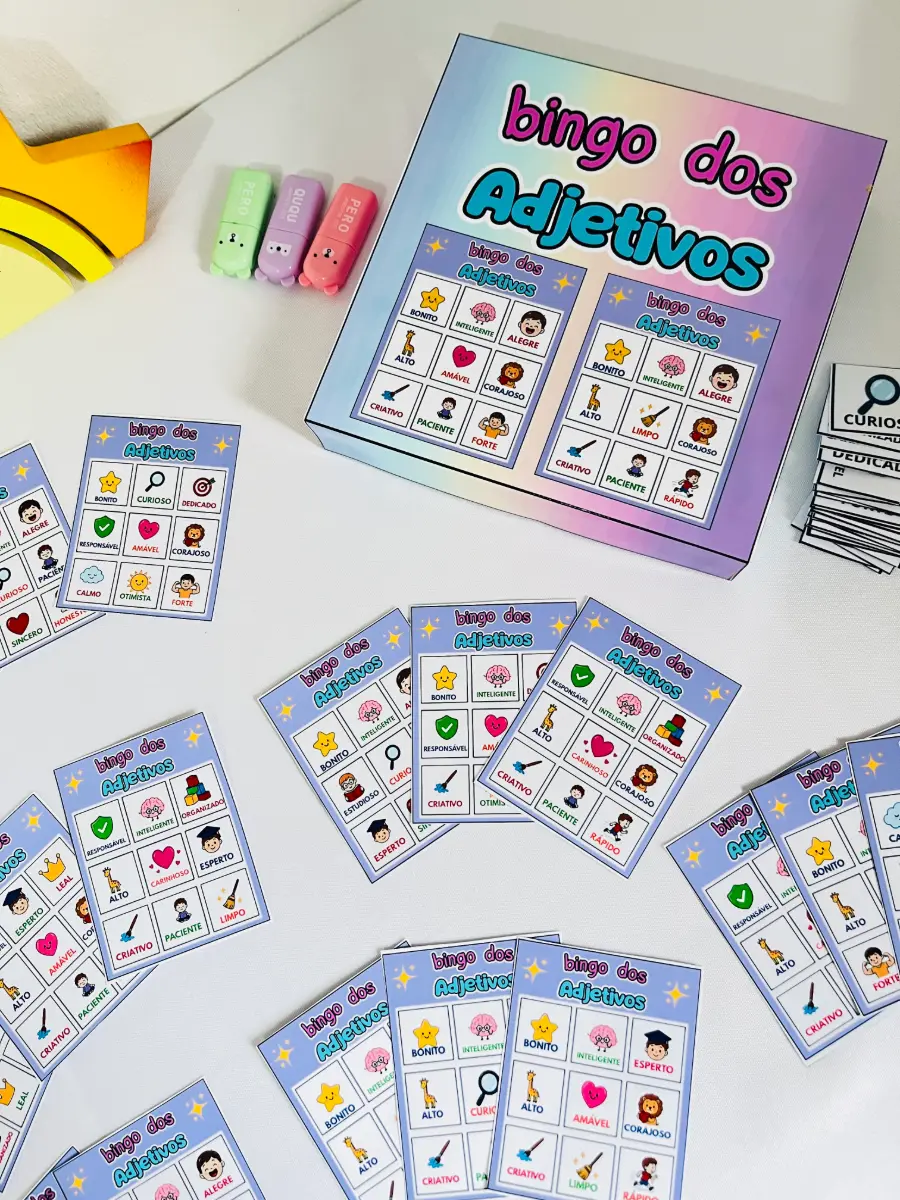 Bingo dos Adjetivos: Recurso Pedagógico: Ensino Fundamental — amostra 4: O Bingo dos Adjetivos é um jogo pedagógico pensado…