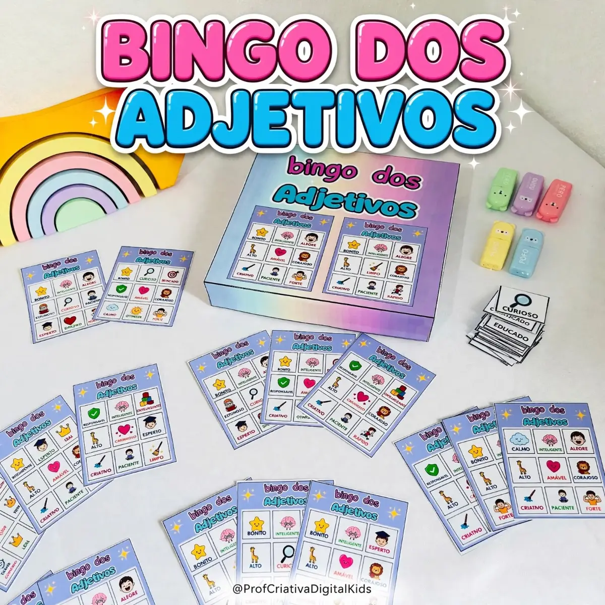 Bingo dos Adjetivos: Recurso Pedagógico: Ensino Fundamental — Português para 2º ano: O Bingo dos Adjetivos é um jogo…