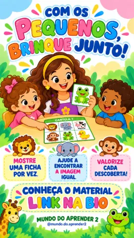 🐾 Bingo dos Animais — amostra 1: Com o Bingo dos Animais, os pequenos brincam de observar, reconhecer e encontrar os…