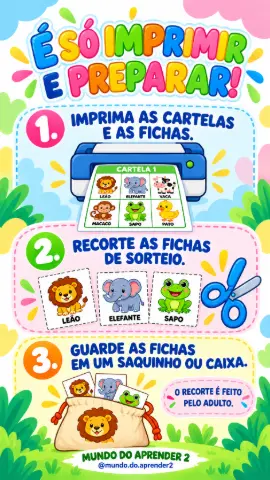 🐾 Bingo dos Animais — amostra 2: Com o Bingo dos Animais, os pequenos brincam de observar, reconhecer e encontrar os…
