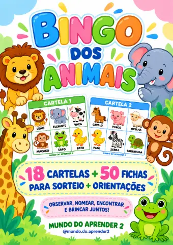🐾 Bingo dos Animais — capa do material
