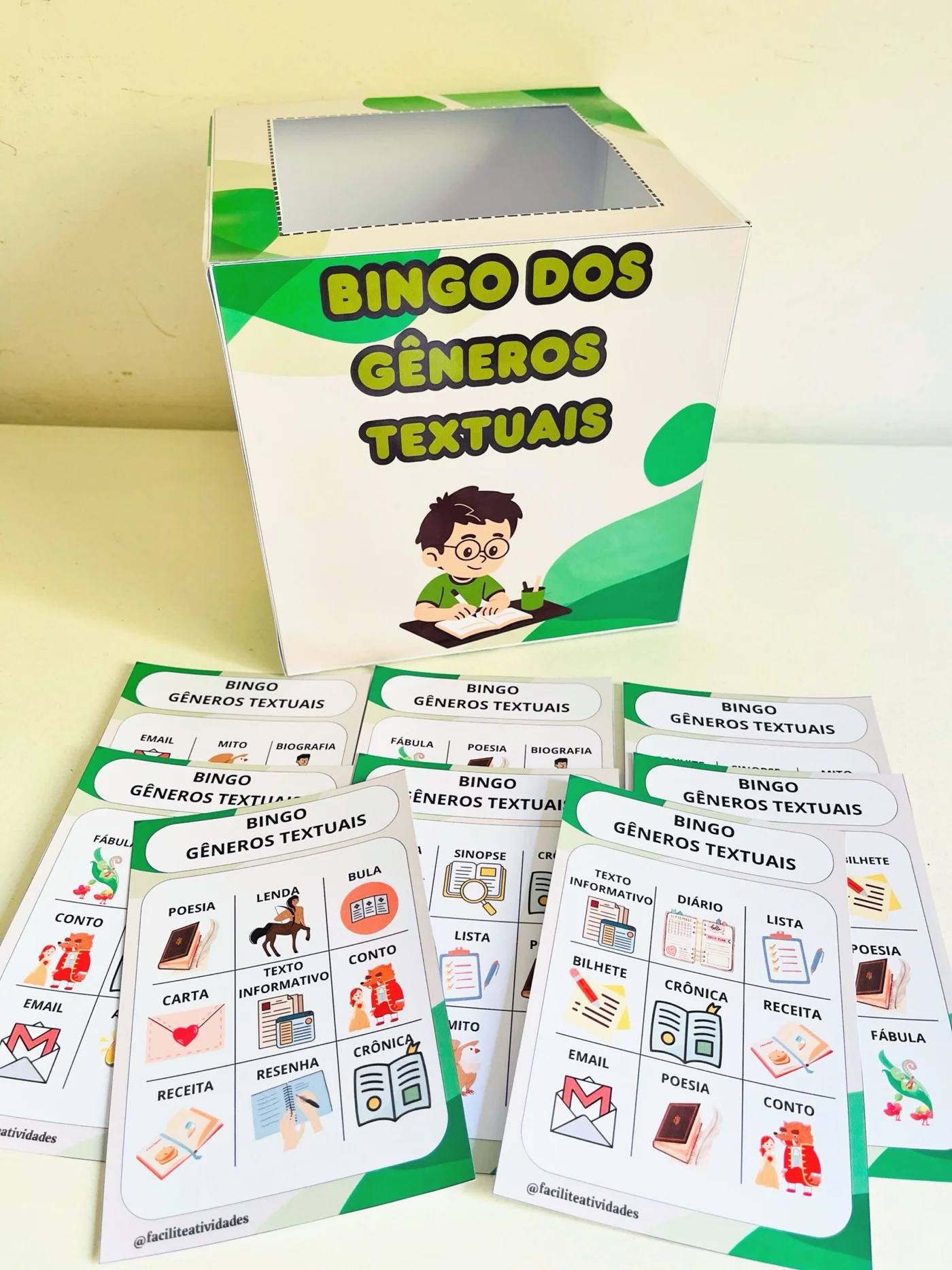 Bingo dos gêneros textuais — amostra 1: ✨ Bingo dos Gêneros Textuais ✨ Você já imaginou ensinar gêneros textuais de forma…