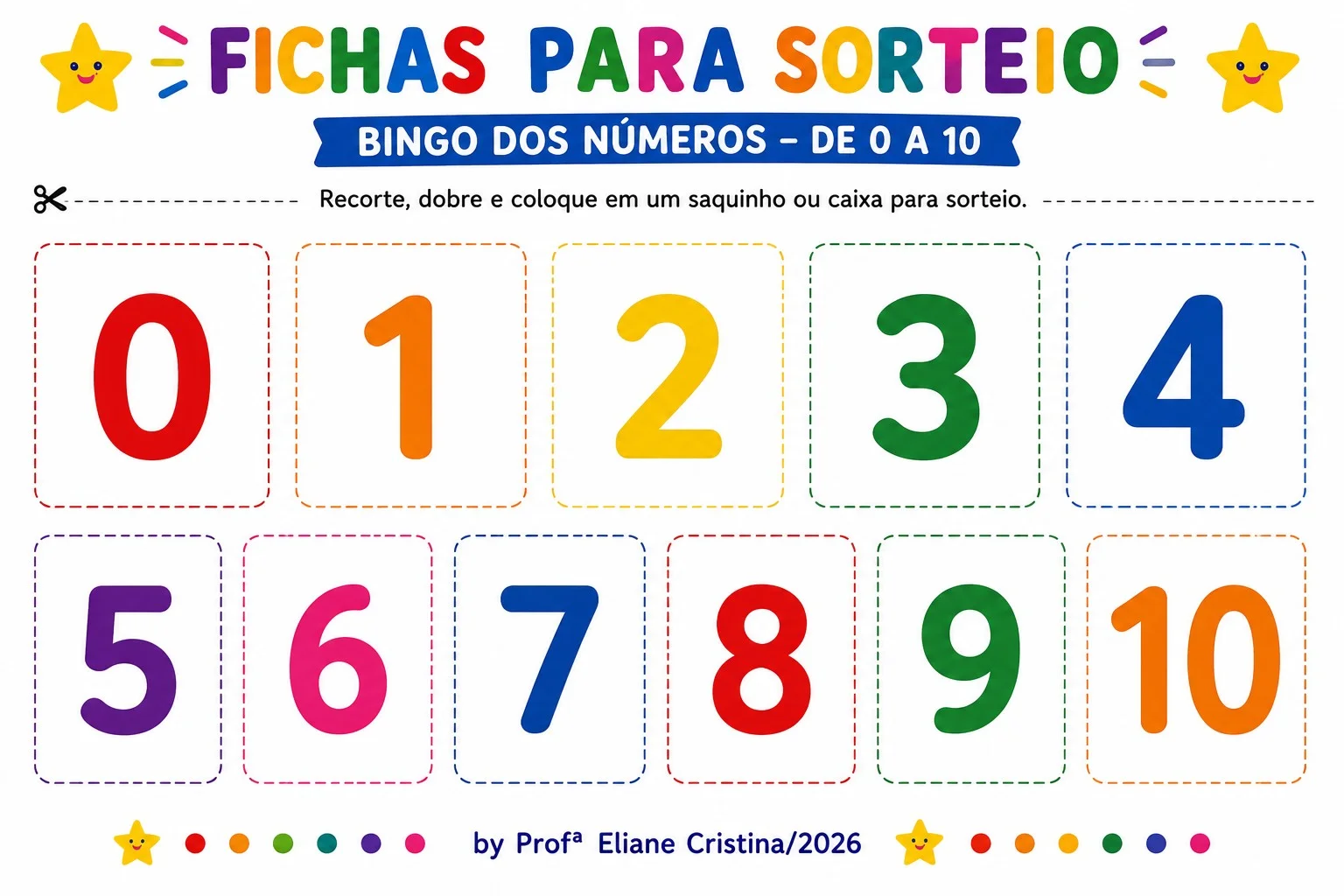 Bingo dos Números de 0 a 10 Educação Infantil e Séries Iniciais Pdf — amostra 3: BINGO DOS NÚMEROS – DE 0 A 10 O Bingo dos…