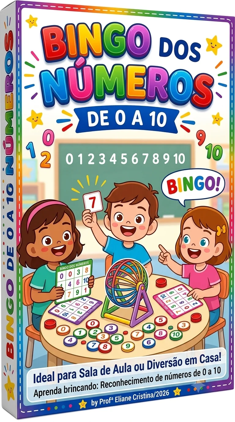 Bingo dos Números de 0 a 10 Educação Infantil e Séries Iniciais Pdf — capa do material