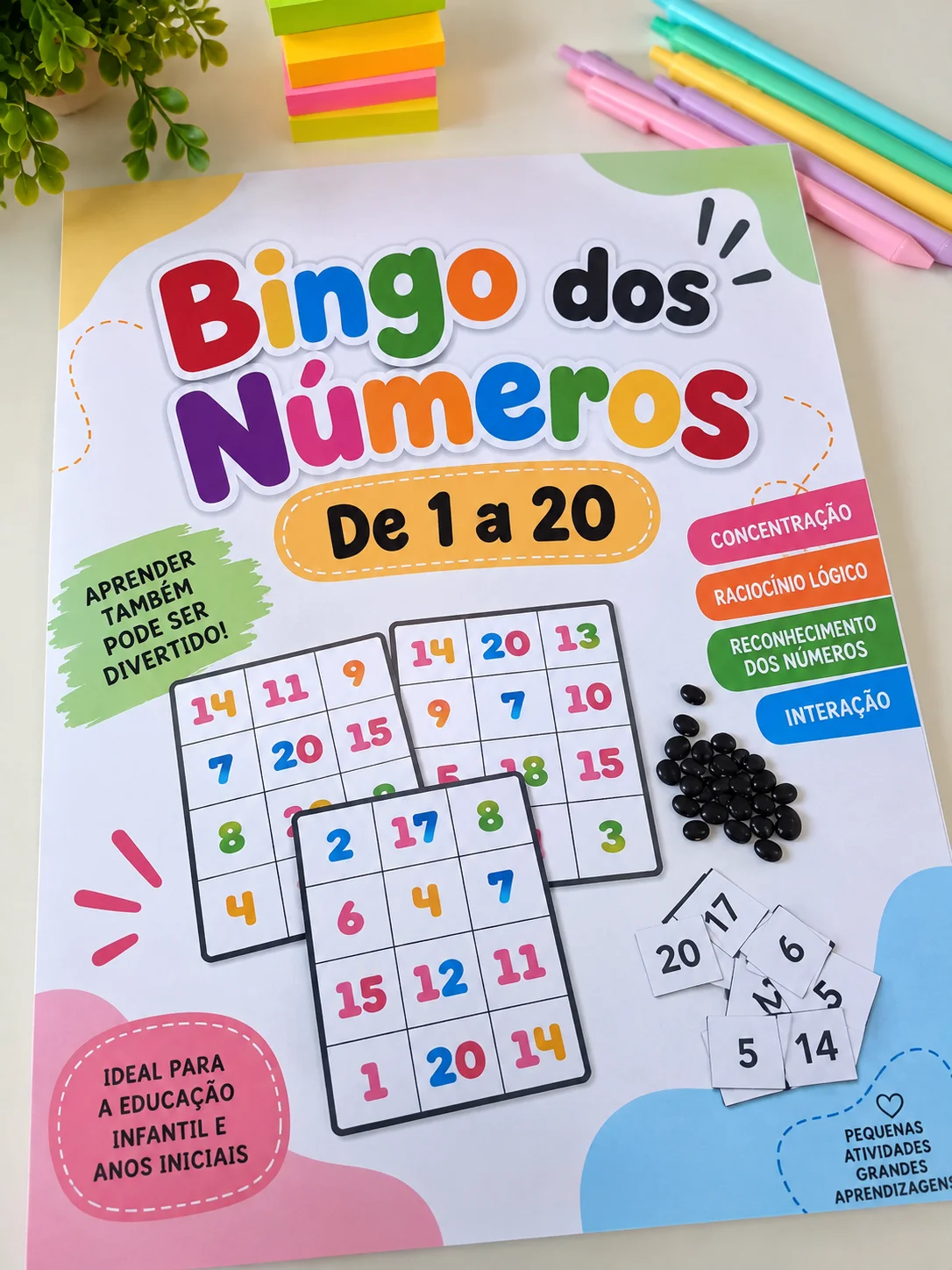 Bingo dos Números de 1 ao 20 | Educação Infantil — amostra 1: Bingo dos Números de 1 ao 20