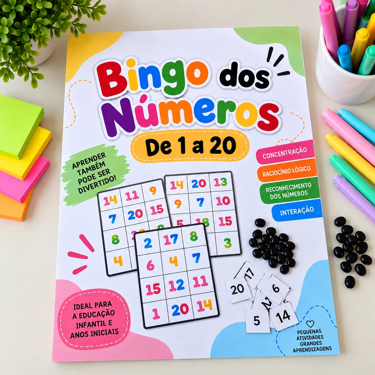 Bingo dos Números de 1 ao 20 | Educação Infantil — Alfabetização para Educação Infantil: Bingo dos Números de 1 a 20 ajuda…