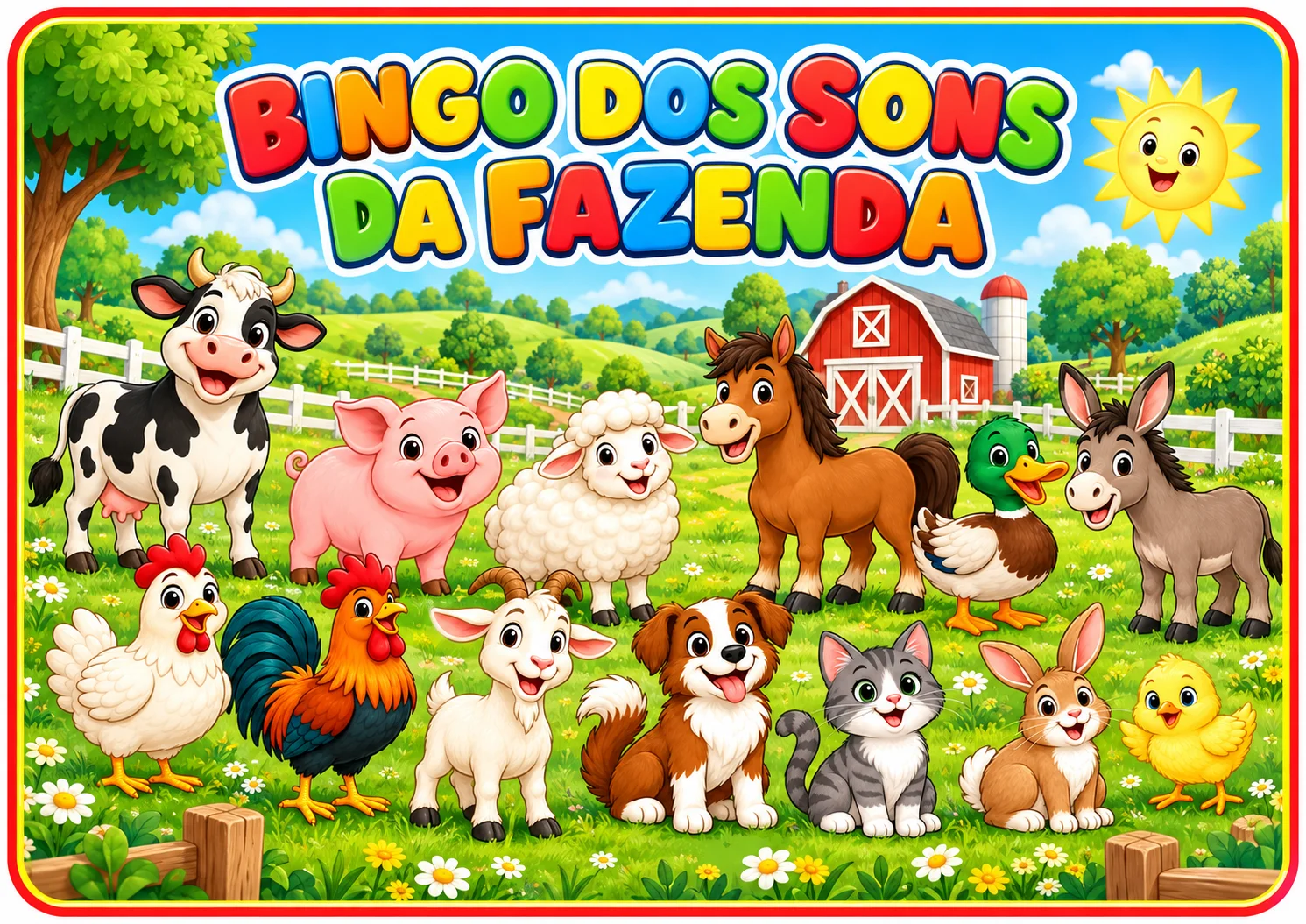 Bingo dos Sons da Fazenda para Educação Infantil — Ciências para Educação Infantil: Bingo visual e sonoro em PDF com 8…