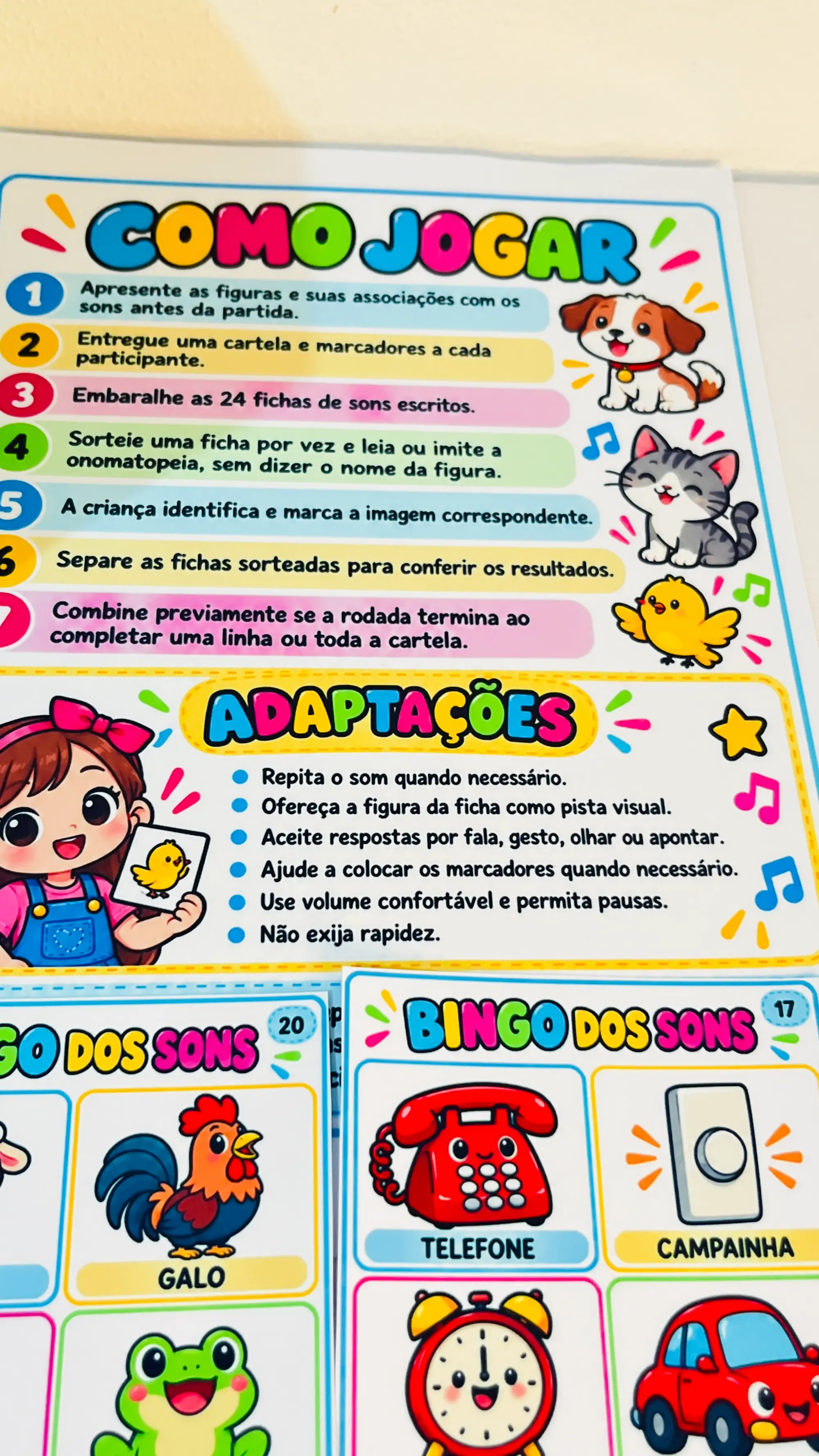 Bingo dos Sons do Cotidiano - Educação Infantil — amostra 6: Caixa imprimível para guardar o Bingo dos Sons do Cotidiano