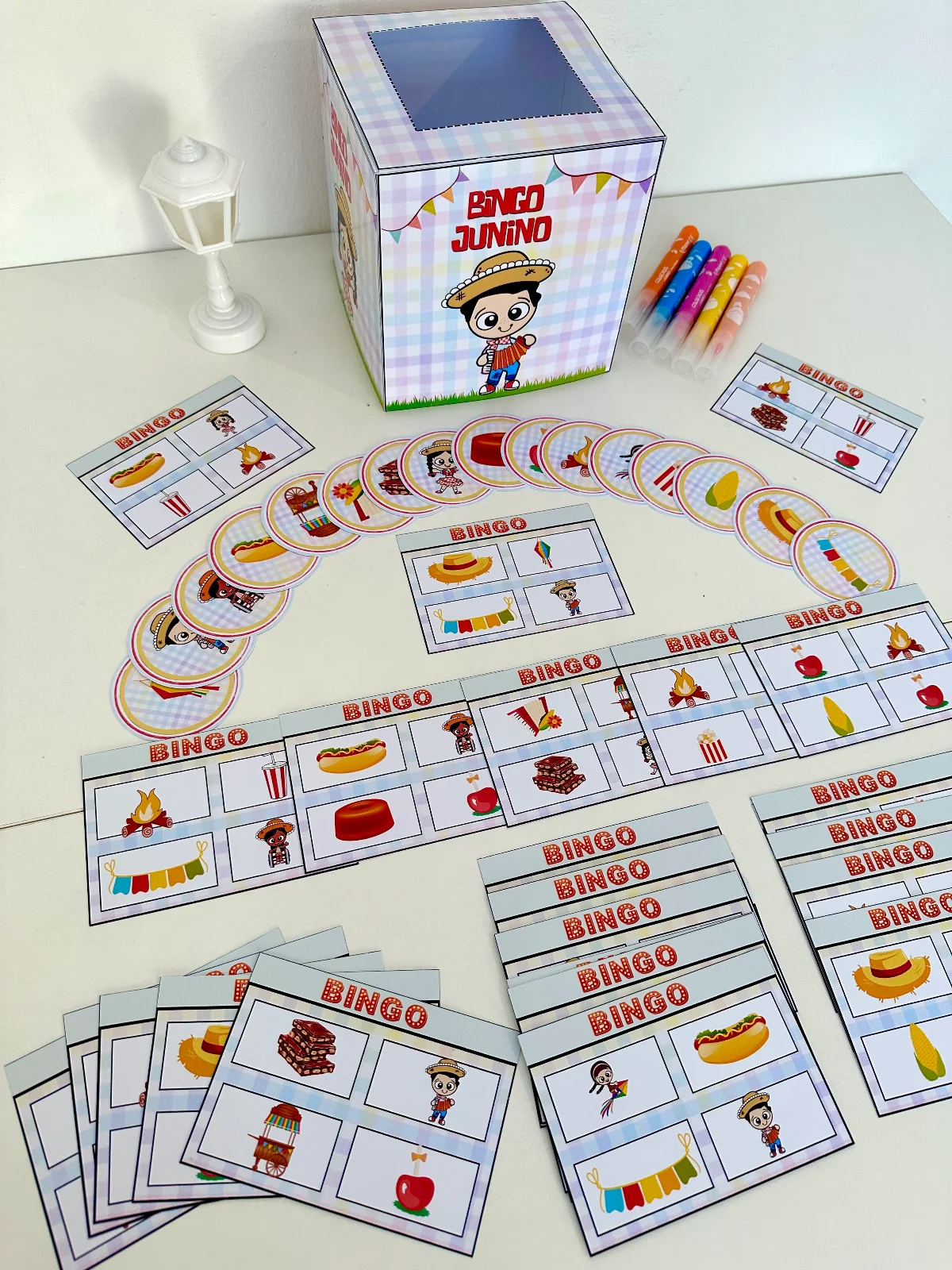 Bingo Junino - 28 cartelas – PDF para Imprimir — amostra 2: Sobre o Bingo Junino - 28 cartelas