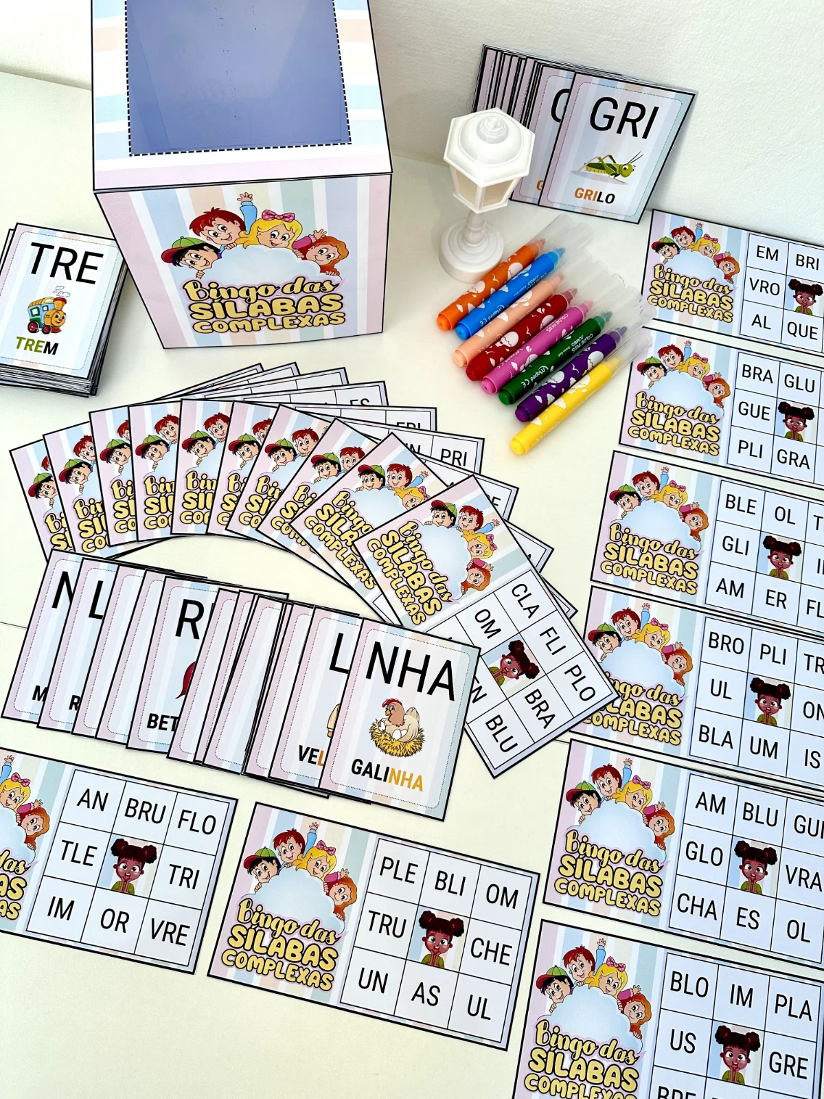 Bingo Silabas Complexas para alfabetização — amostra 5: Arquivo Bingo das Sílabas Complexas para trabalhar o conteúdo com…