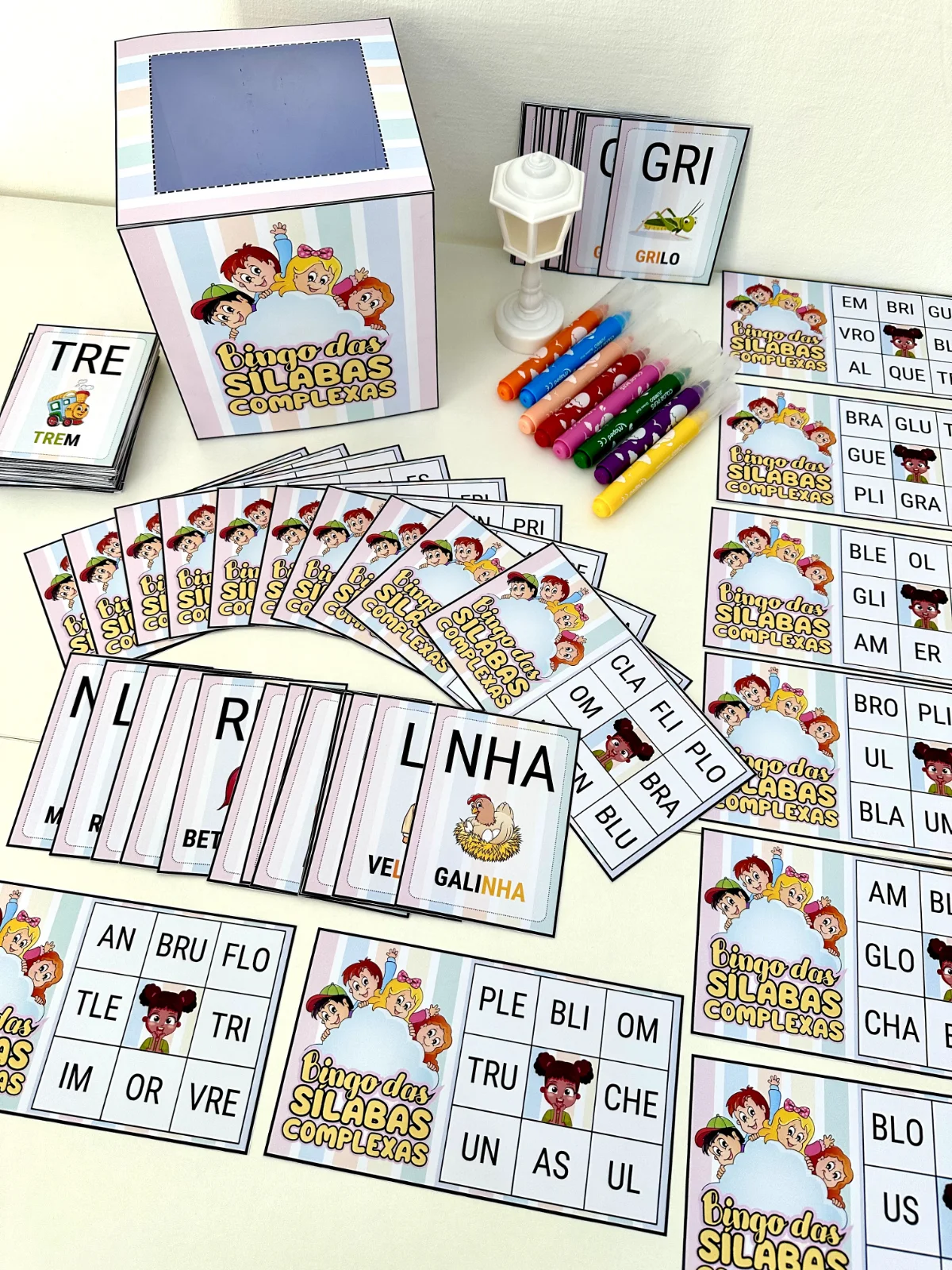 Bingo Silabas Complexas para alfabetização — amostra 6: Arquivo Bingo das Sílabas Complexas para trabalhar o conteúdo com…