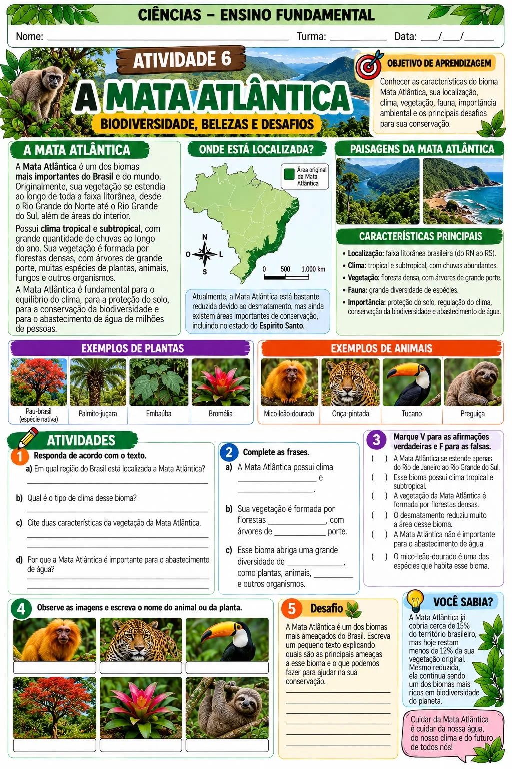 Biomas Brasileiros: Apostila de Ciências para Ensino Fundamental — amostra 2: 📌 O material inclui