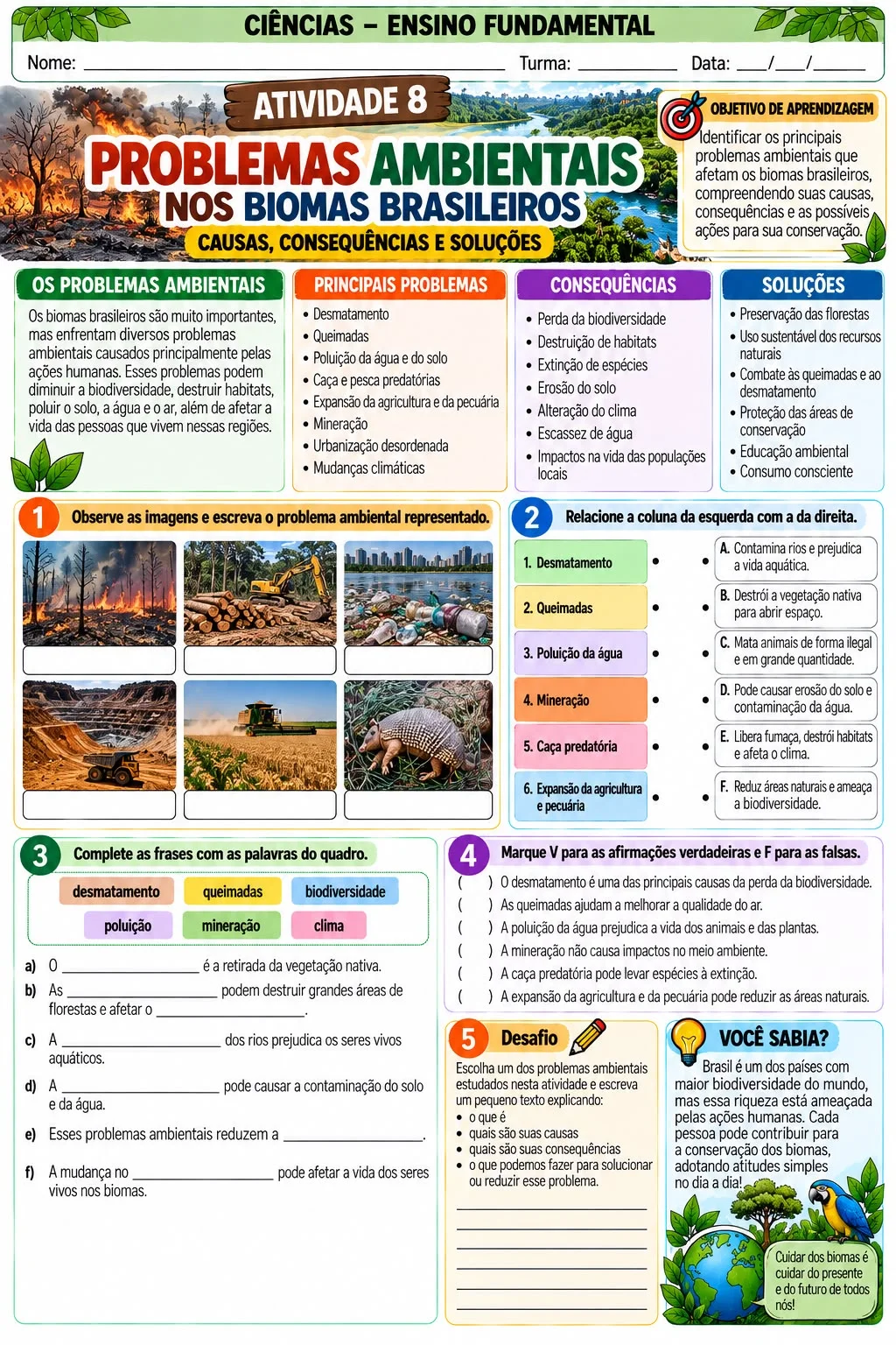 Biomas Brasileiros: Apostila de Ciências para Ensino Fundamental — amostra 3: Apostila de Ciências sobre os biomas…