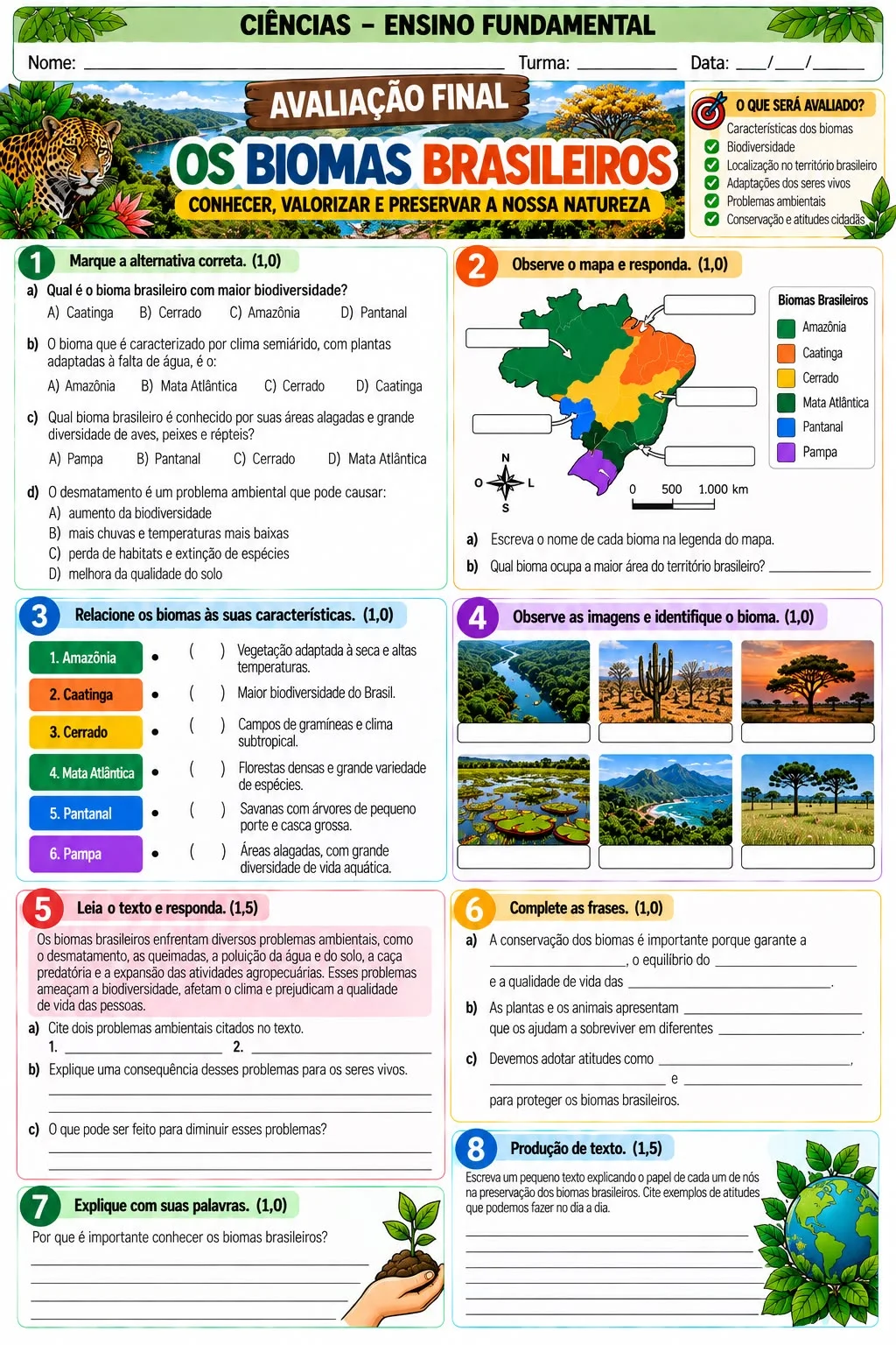 Biomas Brasileiros: Apostila de Ciências para Ensino Fundamental — amostra 5: Apostila de Ciências sobre os biomas…