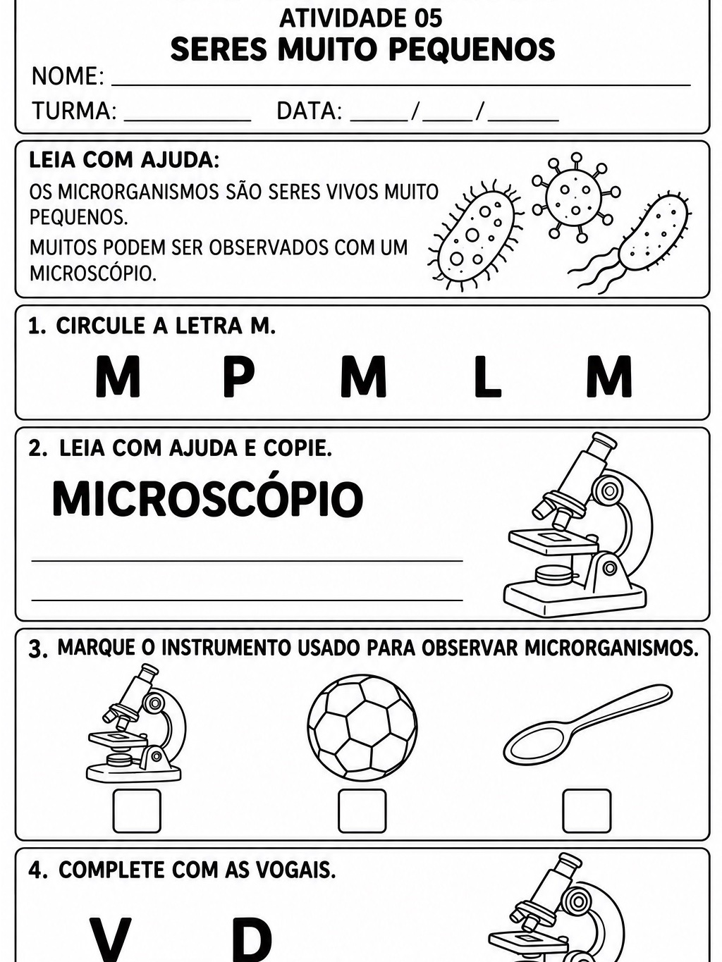 Biotecnologia Adaptada: 10 Atividades de Alfabetização + Avaliação — amostra 3: Biotecnologia com apoio visual: 10…