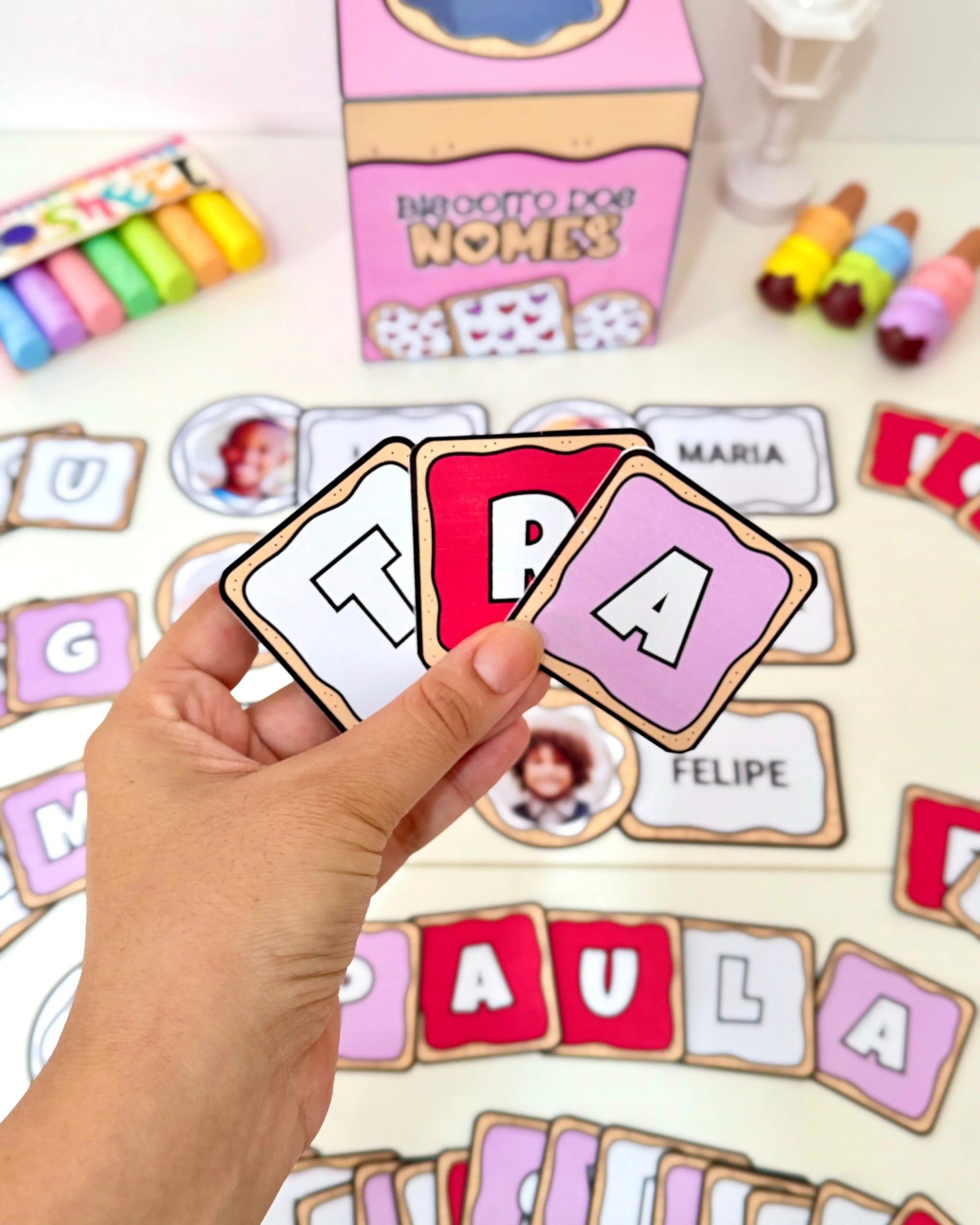 Biscoito dos Nomes | Atividade Nome Próprio na Educação Infantil | Pareamento e Letras Móveis — amostra 2: O Material…