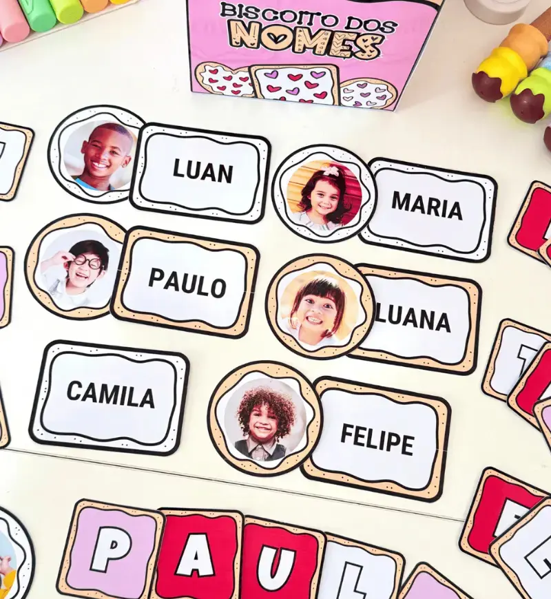 Biscoito dos Nomes: nome próprio na Educação Infantil — amostra 2: O que acompanha o material