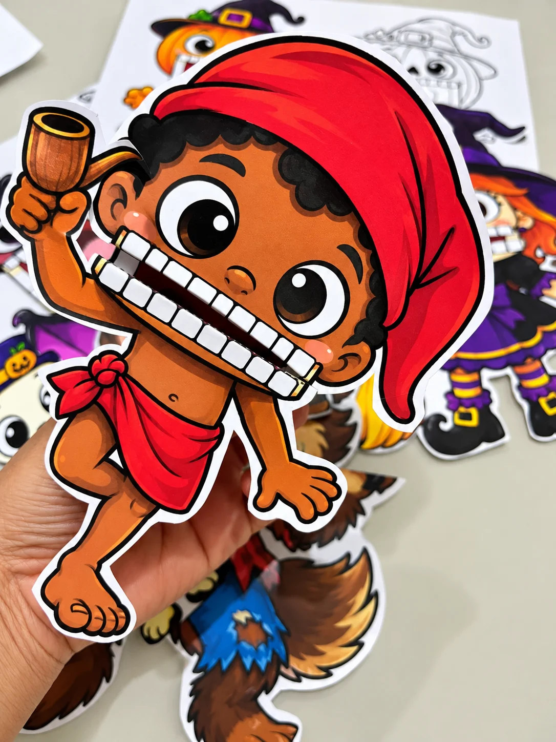 Boca Articulada Halloween e Dia do Saci- Ensino fundamental. — amostra 1: Kit de bocas articuladas com personagens de…
