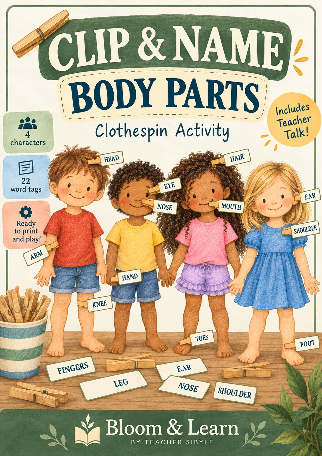 Body Parts - Prenda e Nomeie - Brinque e Aprenda — amostra 3: Aprenda Body Parts brincando