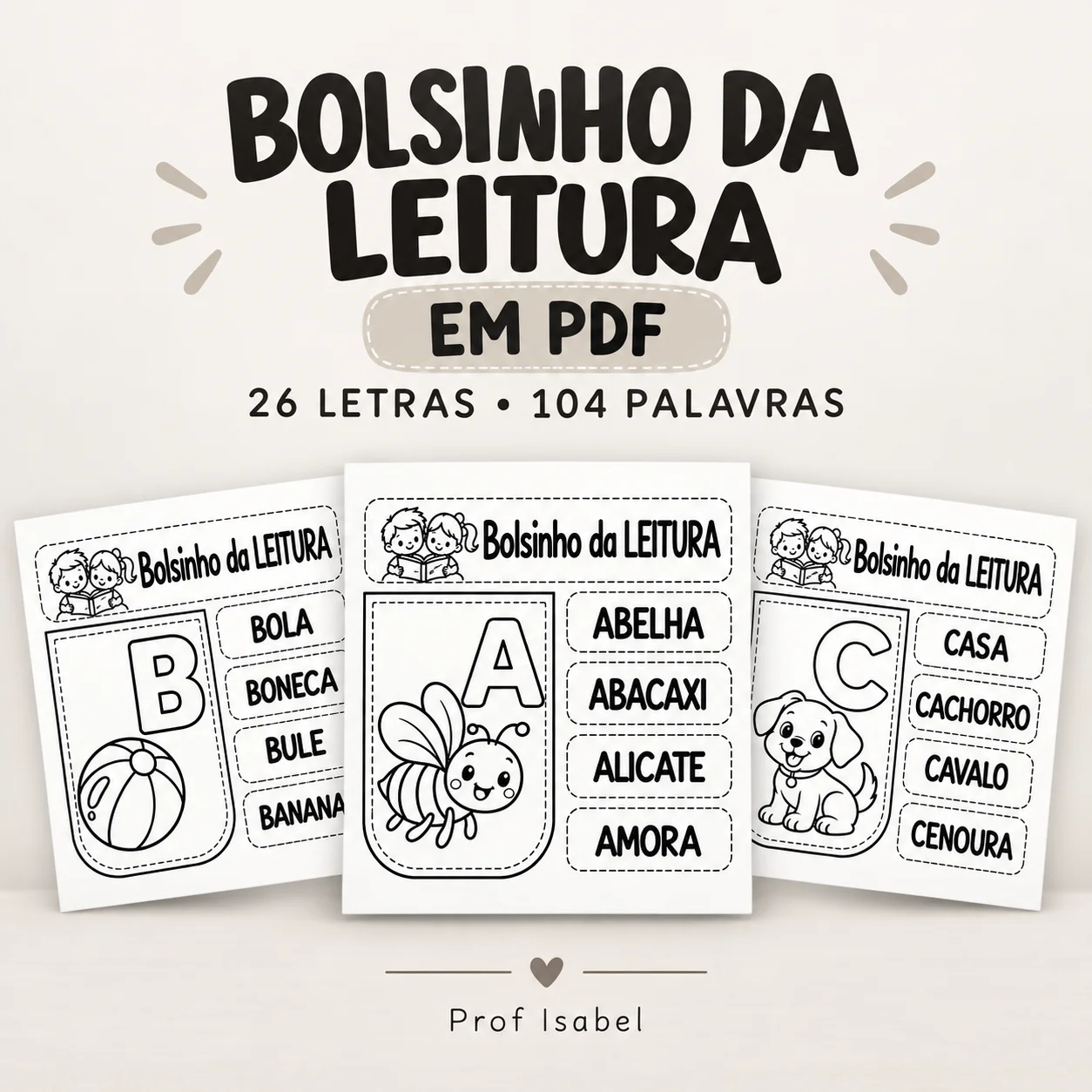Bolsinho da Leitura em PDF – 26 Letras e 104 Palavras — amostra 4: Como utilizar