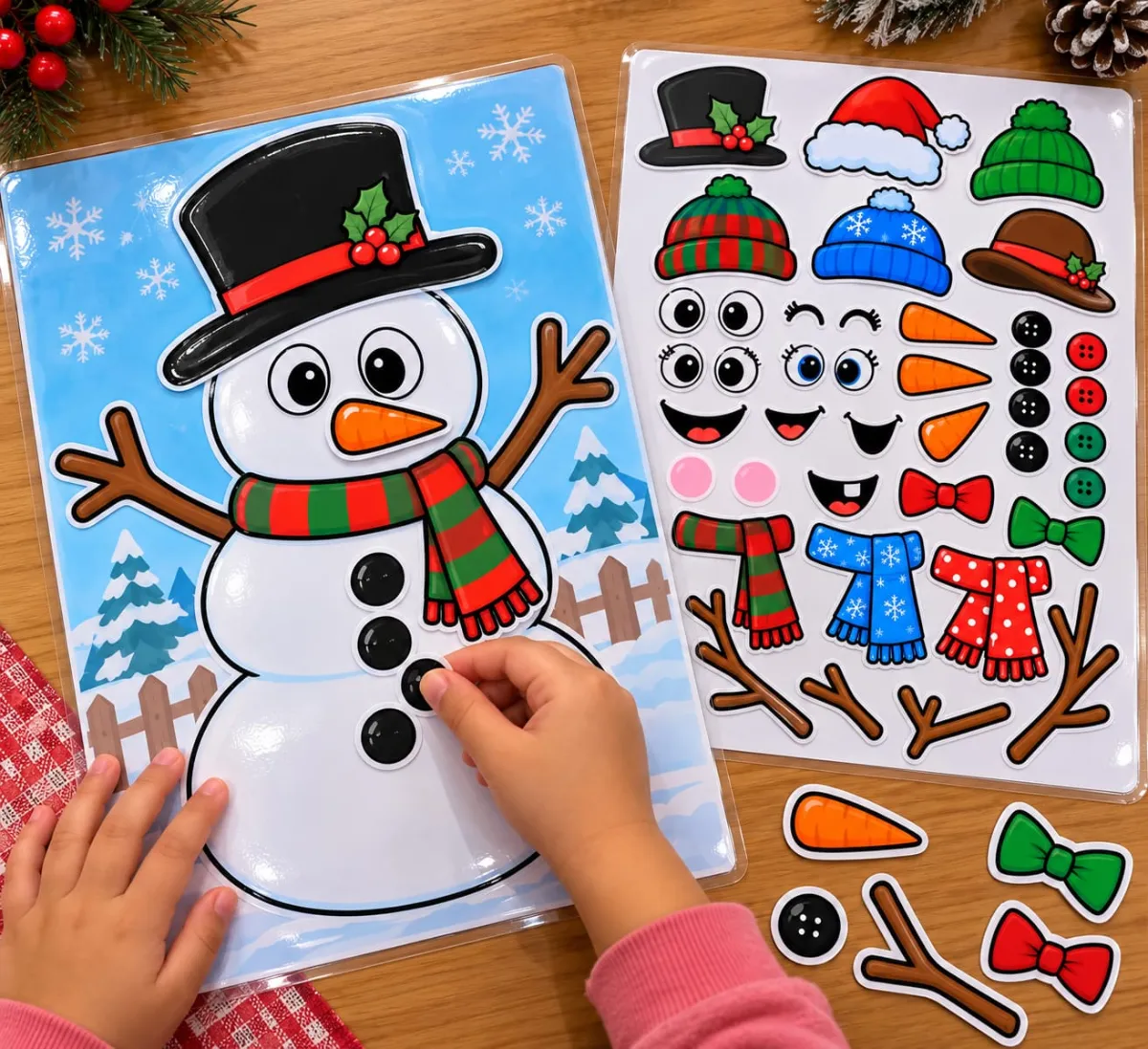 Boneco de neve montável — Atividades para Educação Infantil: Boneco de neve montável para as crianças