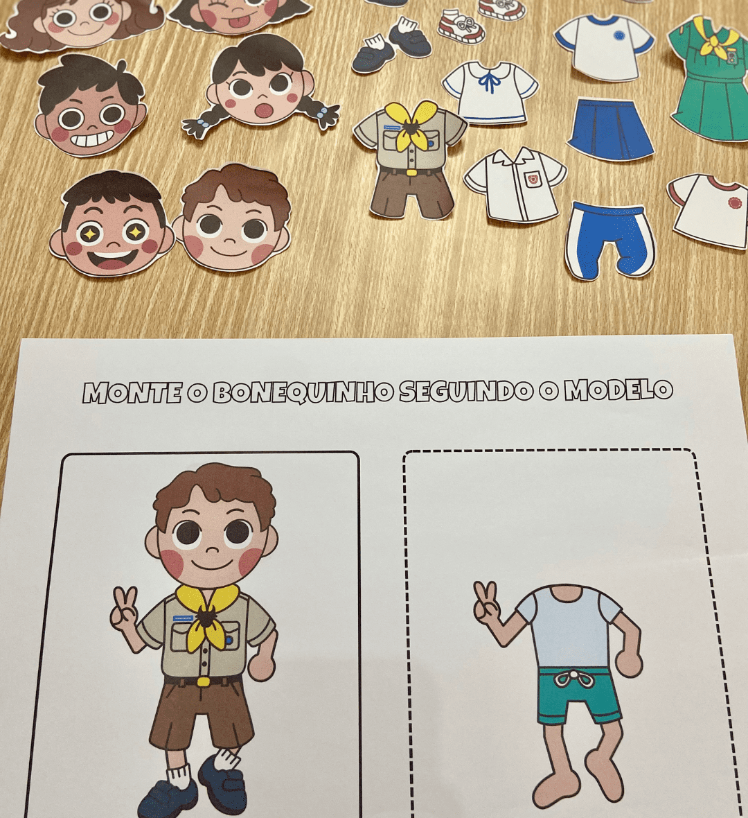 Bonequinhos para montar: observação e criação na Educação Infantil — amostra 2: O que vem no material