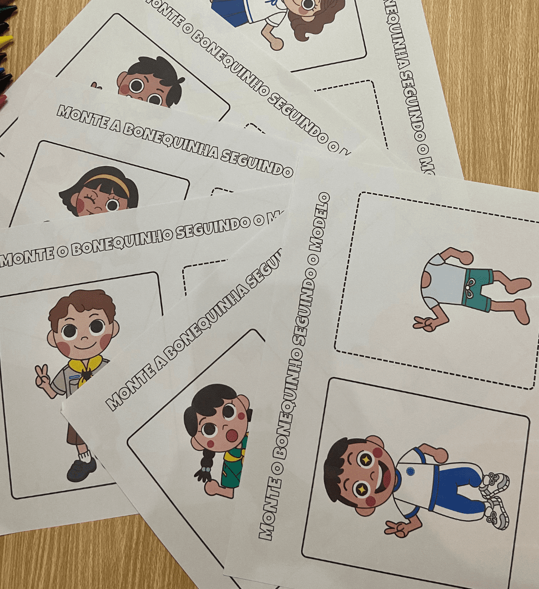 Bonequinhos para montar: observação e criação na Educação Infantil — amostra 6: Com 8 páginas e 6 opções de montagem, este…