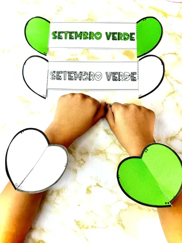 Bracelete Setembro Verde para Imprimir – Inclusão e Respeito — amostra 2: Bracelete Setembro Verde para imprimir, com…