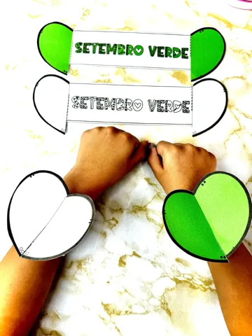 Bracelete Setembro Verde para Imprimir – Inclusão e Respeito — amostra 3: Bracelete Setembro Verde para imprimir, com…