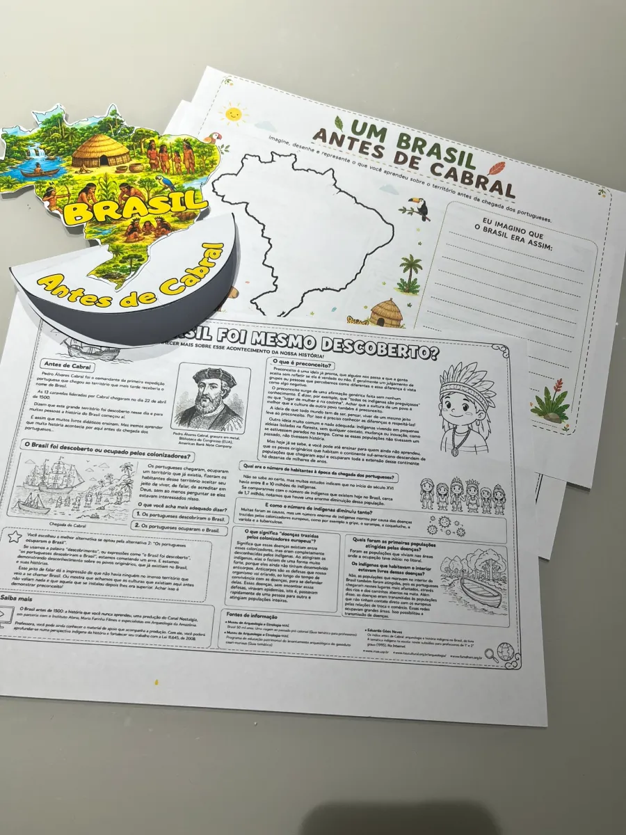 Brasil antes de Cabral: Povo Indígena - Atividade + Balancê — amostra 3: Antes da chegada dos portugueses, este território…