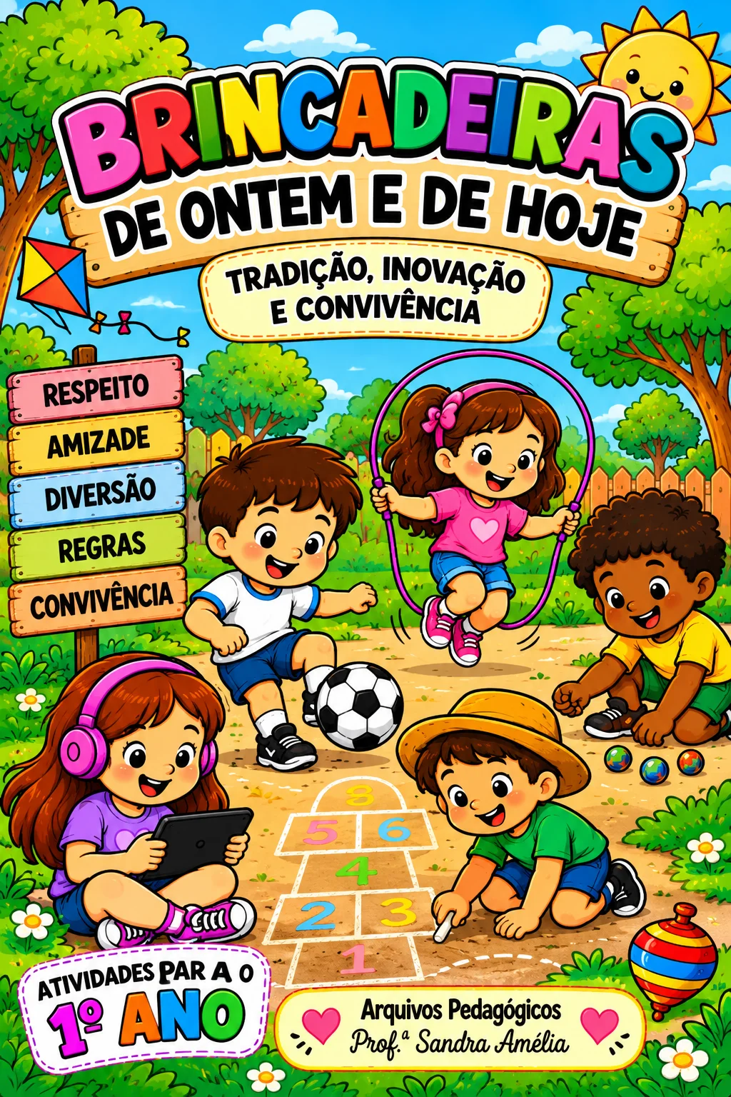 🪁🌈 BRINCADEIRAS DE ONTEM E DE HOJE 🧸⚽ — amostra 1: ✨ Uma viagem divertida pela história das brincadeiras