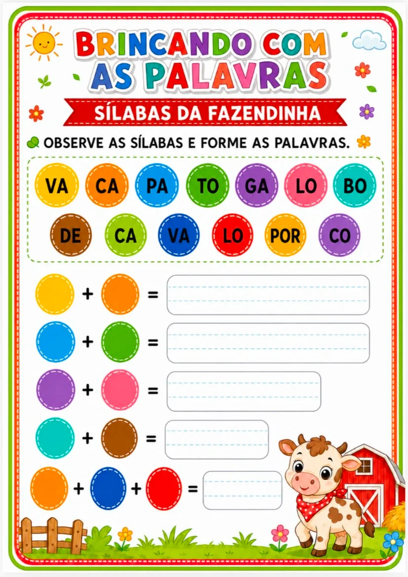 BRINCANDO COM AS PALAVRAS — amostra 4: 🌈📚 BRINCANDO COM AS PALAVRAS Transforme a alfabetização em uma experiência…