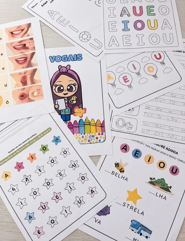 🌈 BRINCANDO COM AS VOGAIS Um recurso lúdico para explorar letras, sons e palavras — amostra 1: 🧠 Habilidades trabalhadas