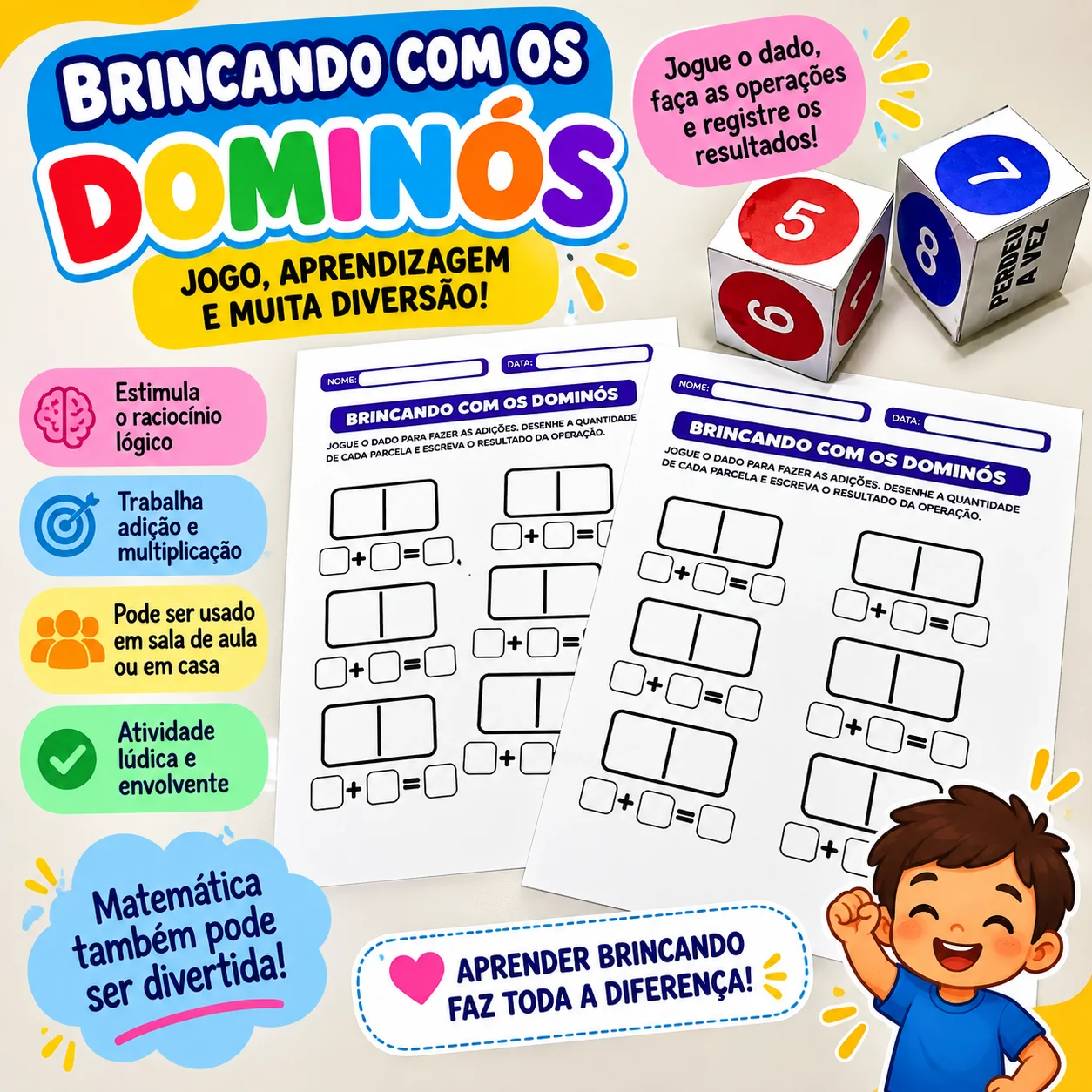 BRINCANDO COM OS DOMINÓS - ALFABETIZAÇÃO INICIAL — capa do material