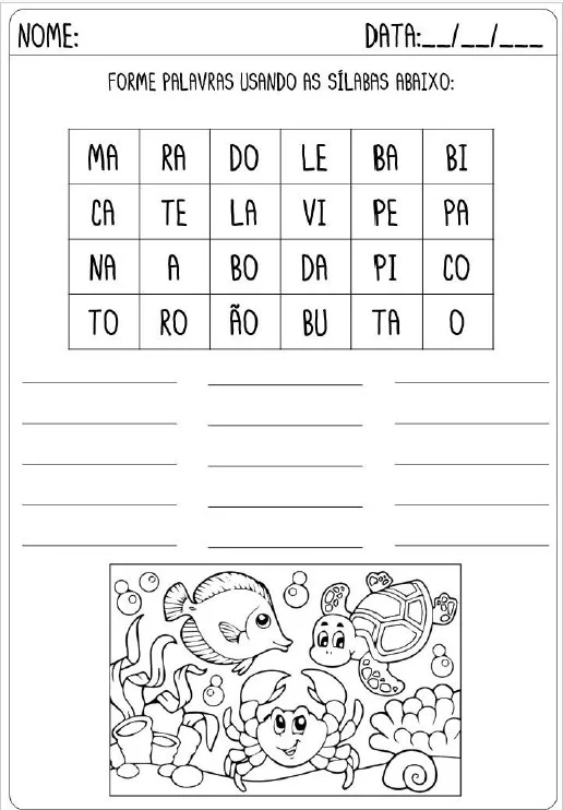 ✏️ Brincando com Palavras - CADERNO DAS SÍLABAS — amostra 2: Um material prático e divertido para trabalhar leitura,…