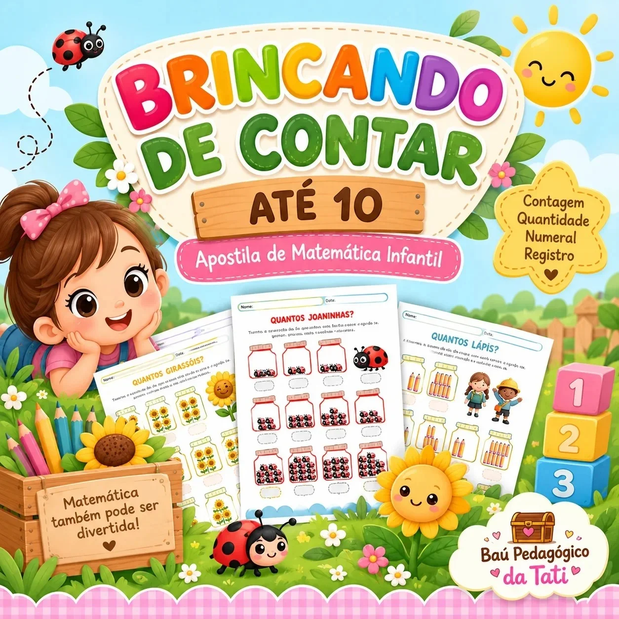 Brincando de Contar até 10 | Apostila de Matemática Infantil — capa do material