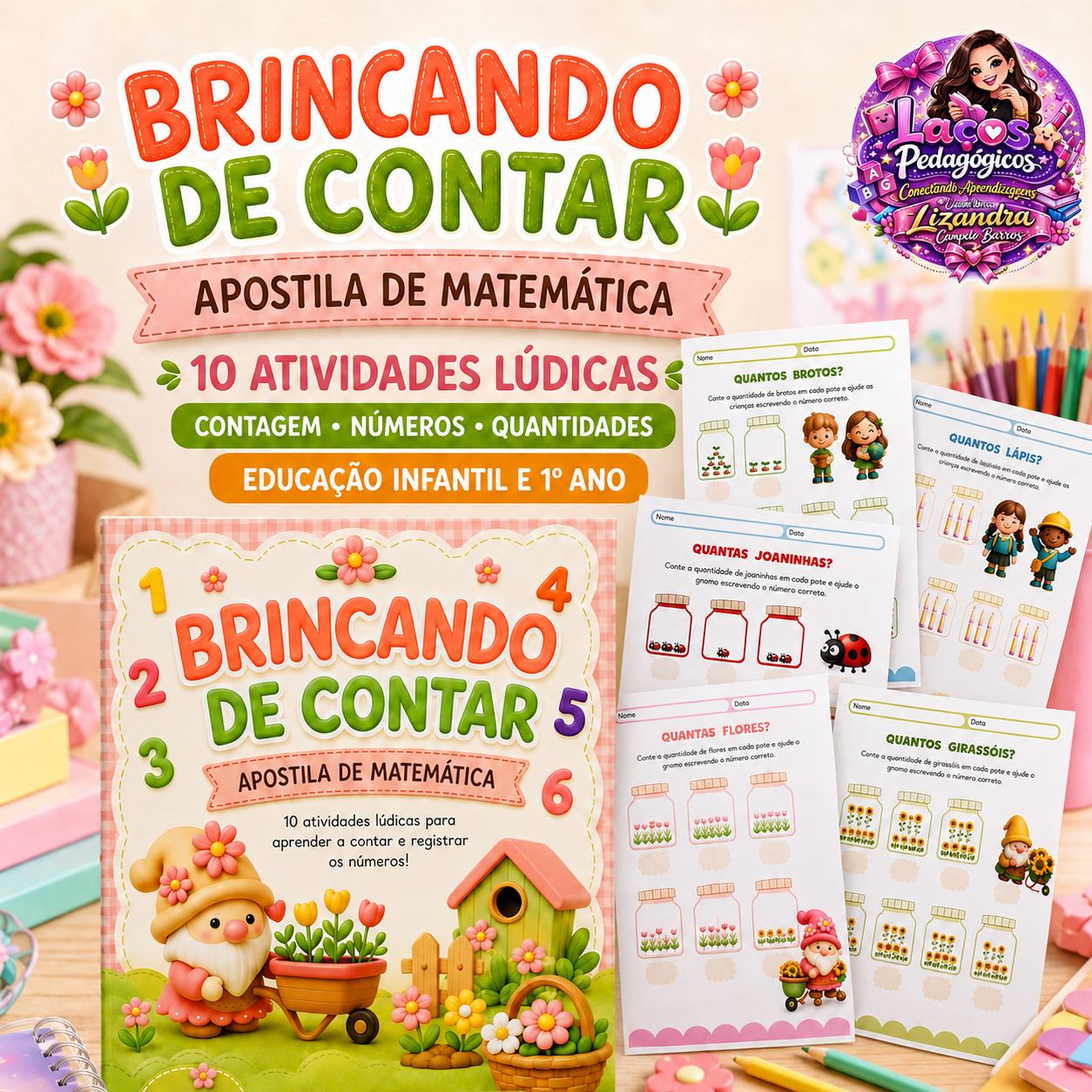 Brincando de Contar: Números e Quantidades — Alfabetização para Educação Infantil: Apostila lúdica para desenvolver…