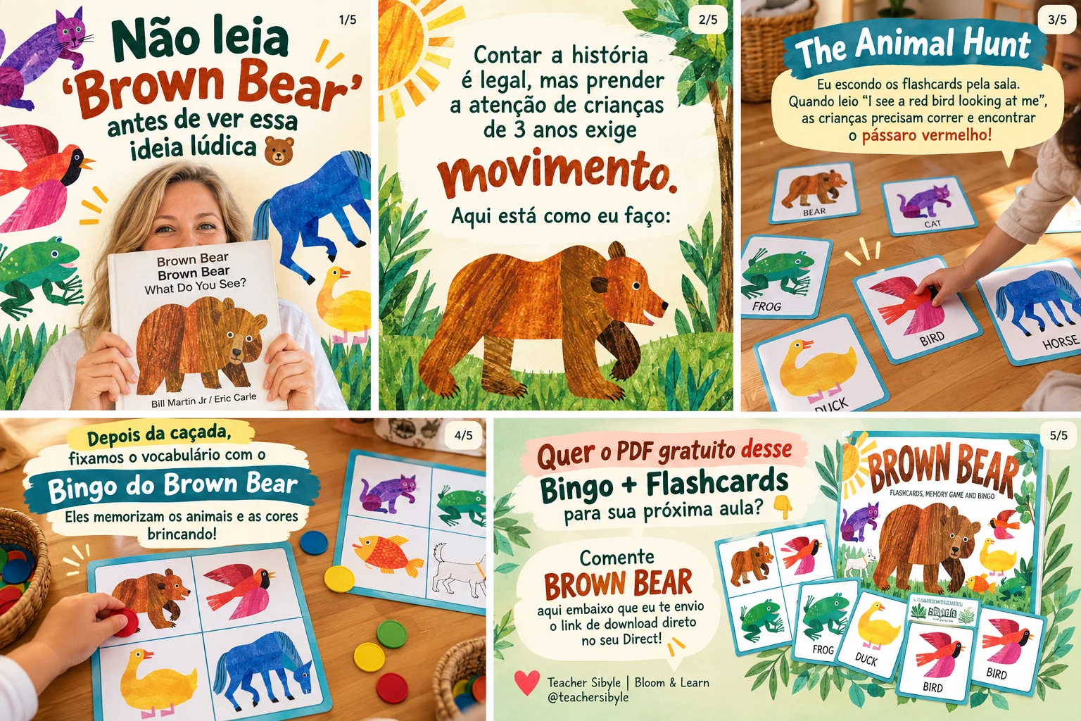 SEQUÊNCIA DIDÁTICA BROWN BEAR - JOGOS, BINGO, ATIVIDADES — amostra 6: Bingo, Memory Game, Learn the Colors, um material…