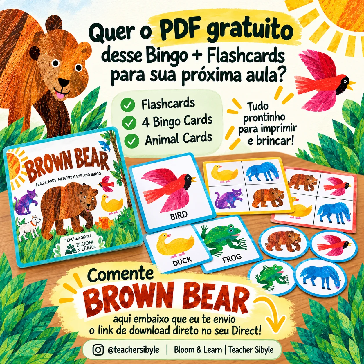 SEQUÊNCIA DIDÁTICA BROWN BEAR - JOGOS, BINGO, ATIVIDADES — amostra 7: Bingo, Memory Game, Learn the Colors, um material…