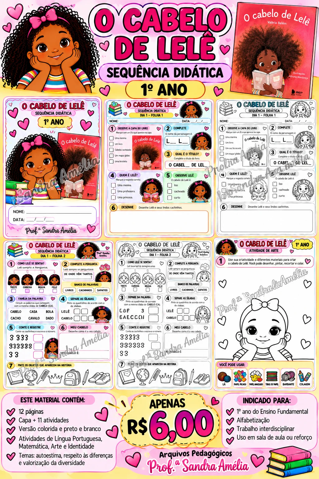 Cabelo da Lelê - Sequência Didática 1° ano — Alfabetização para 1º ano: Sequência didática inspirada na obra O Cabelo de…