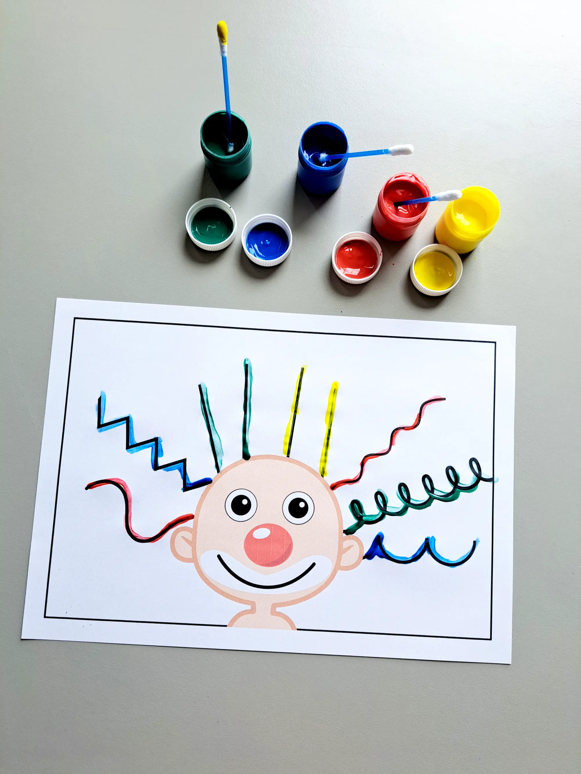 🎨🤡 CABELO DO PALHAÇO – COORDENAÇÃO MOTORA E CRIATIVIDADE — amostra 2: Com o Cabelo do Palhaço , as crianças completam o…